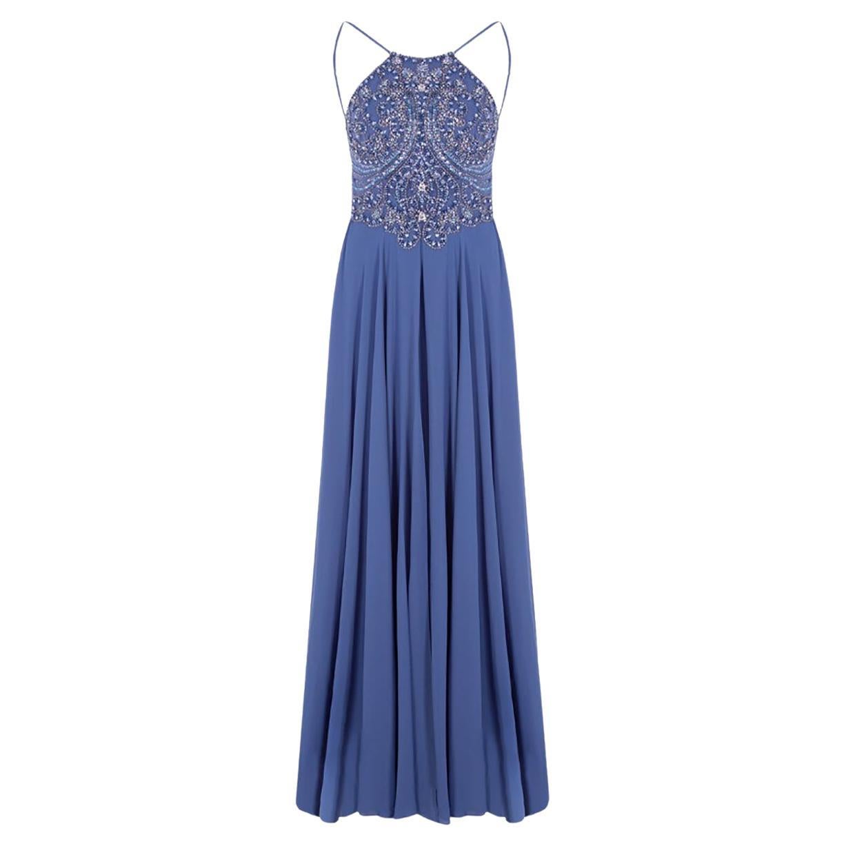 FOREVER UNIQUE BLUE EVENING DRESS WITH JAKKU DECOR Sz XXS