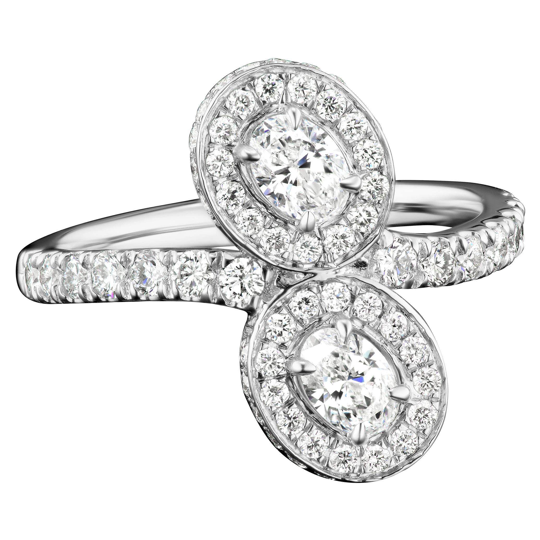 Forever Us Oval Diamond Ring in 18 Karat White Gold For Sale at 1stDibs