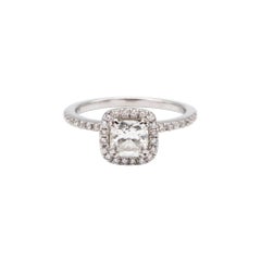 ForeverMark Cushion Diamond Halo Engagement Ring 1.16 Cts. total 18K White Gold