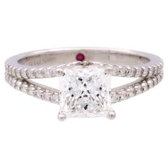 ForeverMark Devotion 18k Princess Cut Diamond Engagement Ring 1.52 Cts.FVVS2