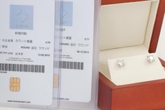 Forevermark Diamond Stud Earrings 1.40 Carats H Color VVS2 Clarity in Platinum