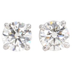 Forevermark Clous d'oreilles en platine avec diamants de 1,40 carat de couleur H et de pureté VVS2