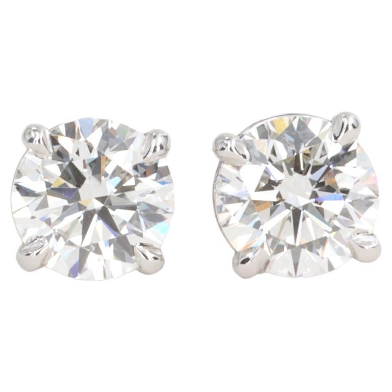 Forevermark Diamond Stud Earrings 1.40 Carats H Color VVS2 Clarity in