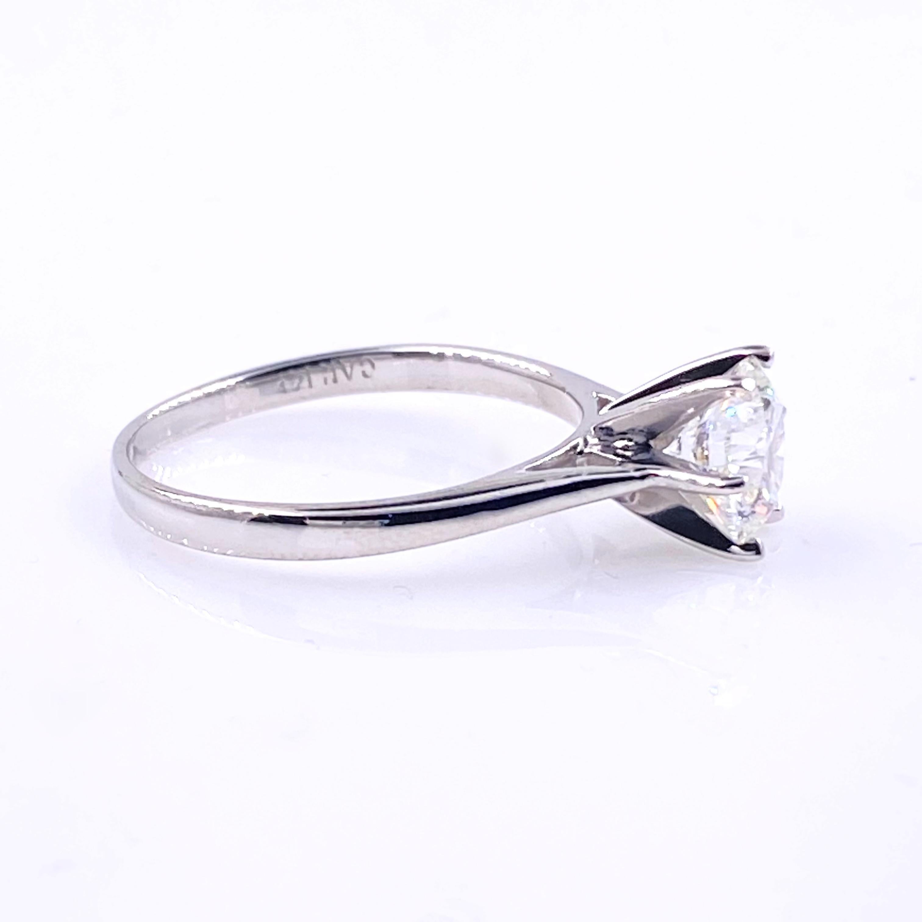 Forevermark Round Brilliant Diamond Solitaire Ring 14 Karat White Gold 7