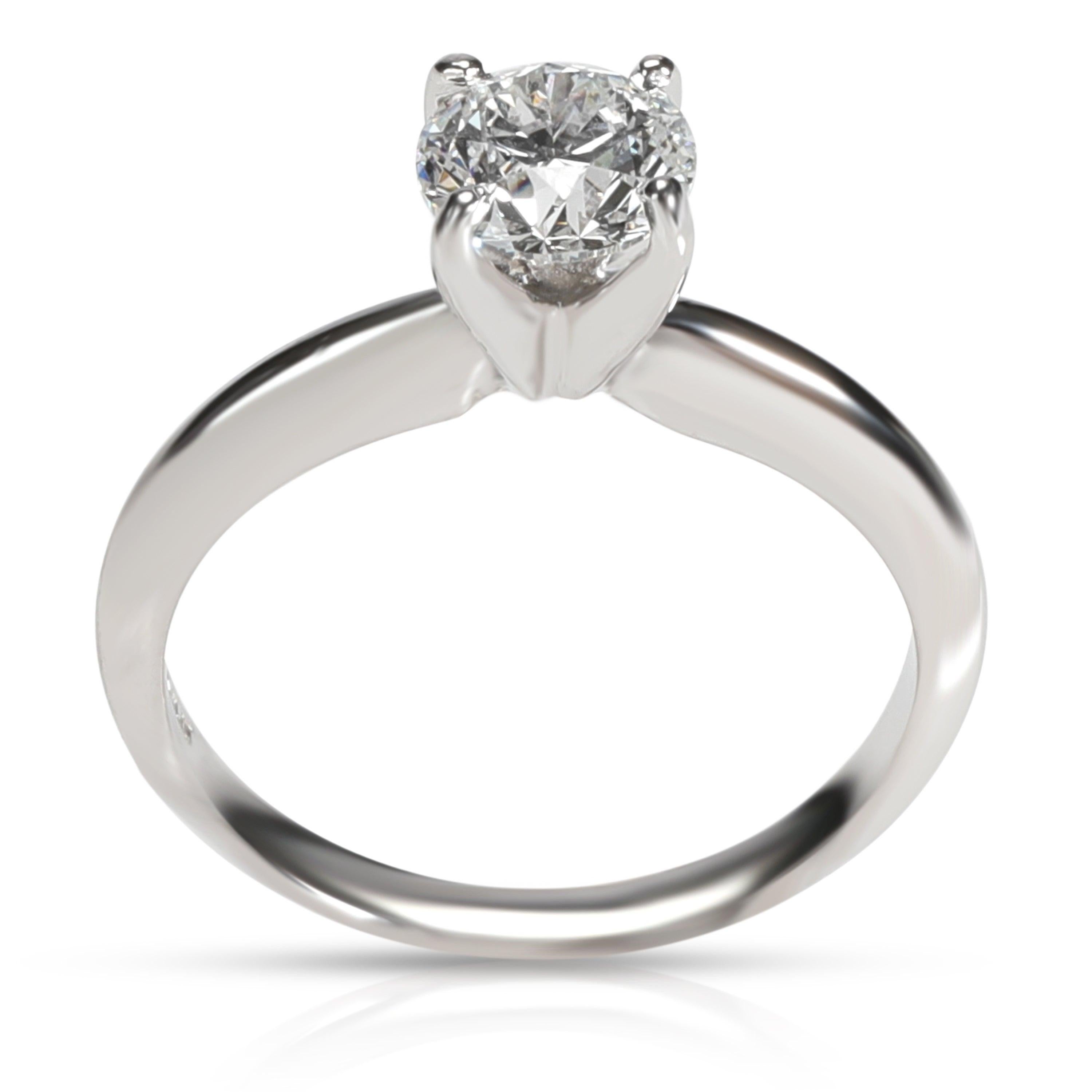 Round Cut Forevermark Solitaire Diamond Ring in Platinum E SI1 0.9 Carat