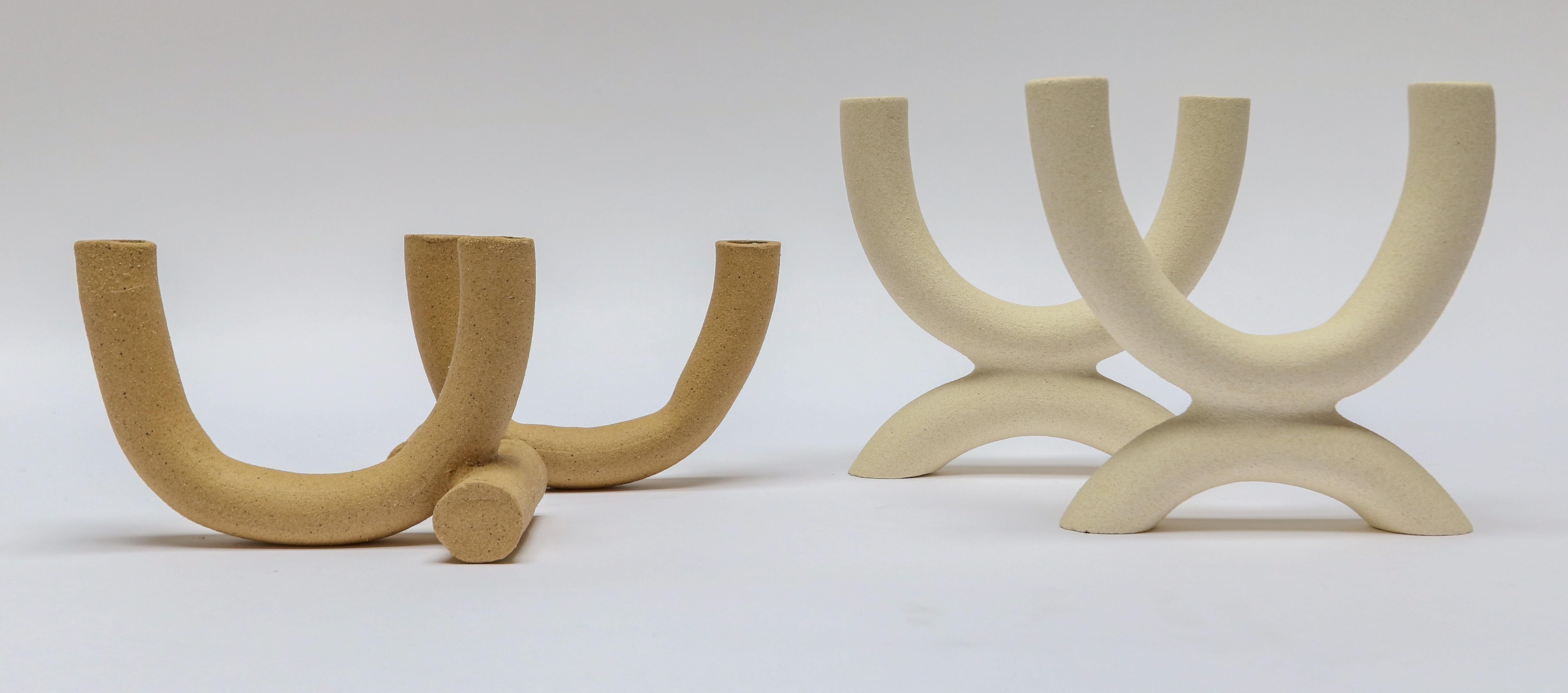 Handmade ceramic Forevermore & Harmony candle holders by Style Union Home in blanc white & birch tan. Both available in white & tan. Priced individually.

Forevermore candle holder (white) 7.5? x 1.25? x 7.5? H (400174)–$182 each
Harmony candle
