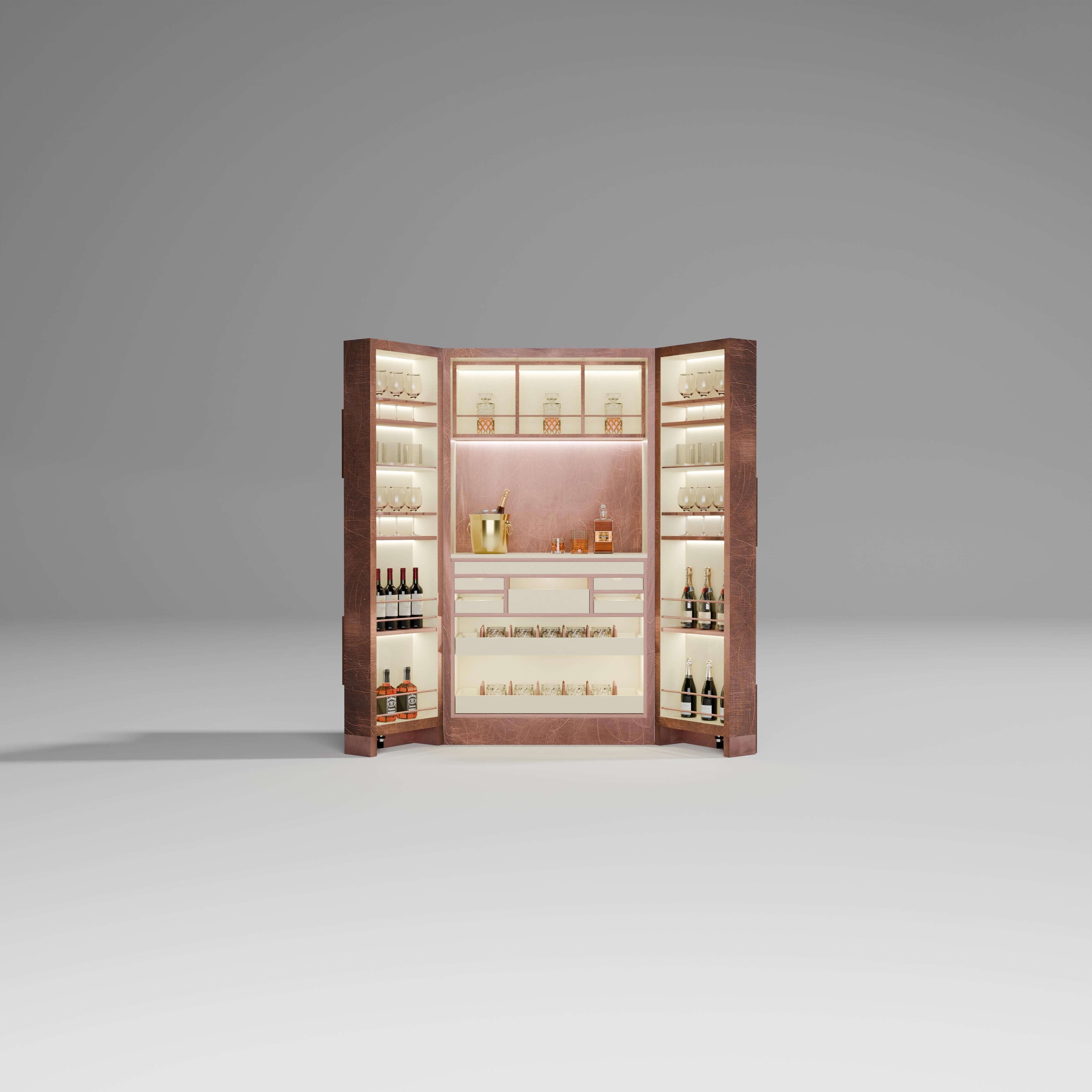 Modern Forge Bar in Copper For Sale