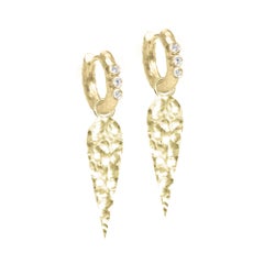 Geschmiedete Engelsflügel Gold 18k Ohrringe Charms
