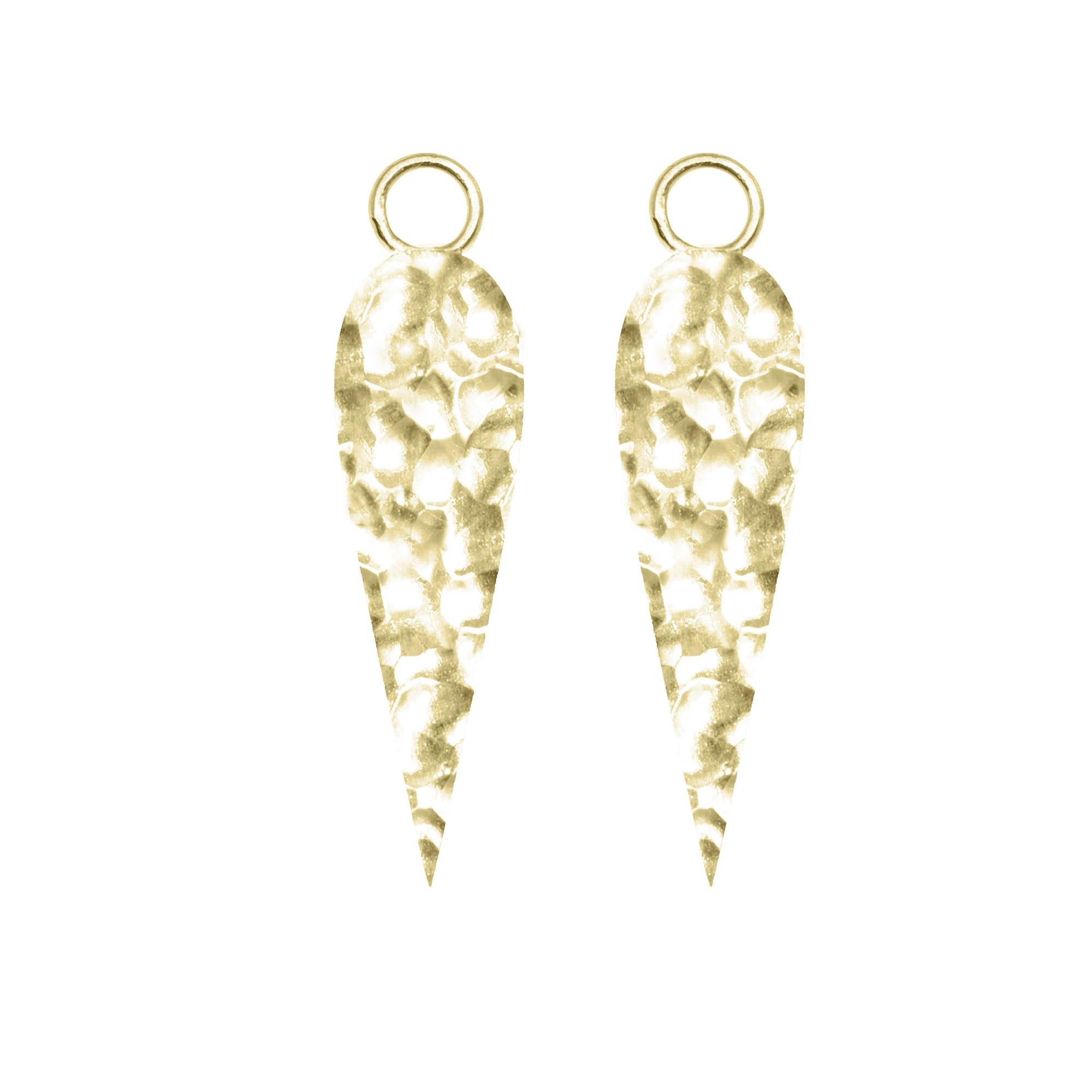 Forged Angel Wings Gold 18k Earring Charms In New Condition For Sale In Denver, CO