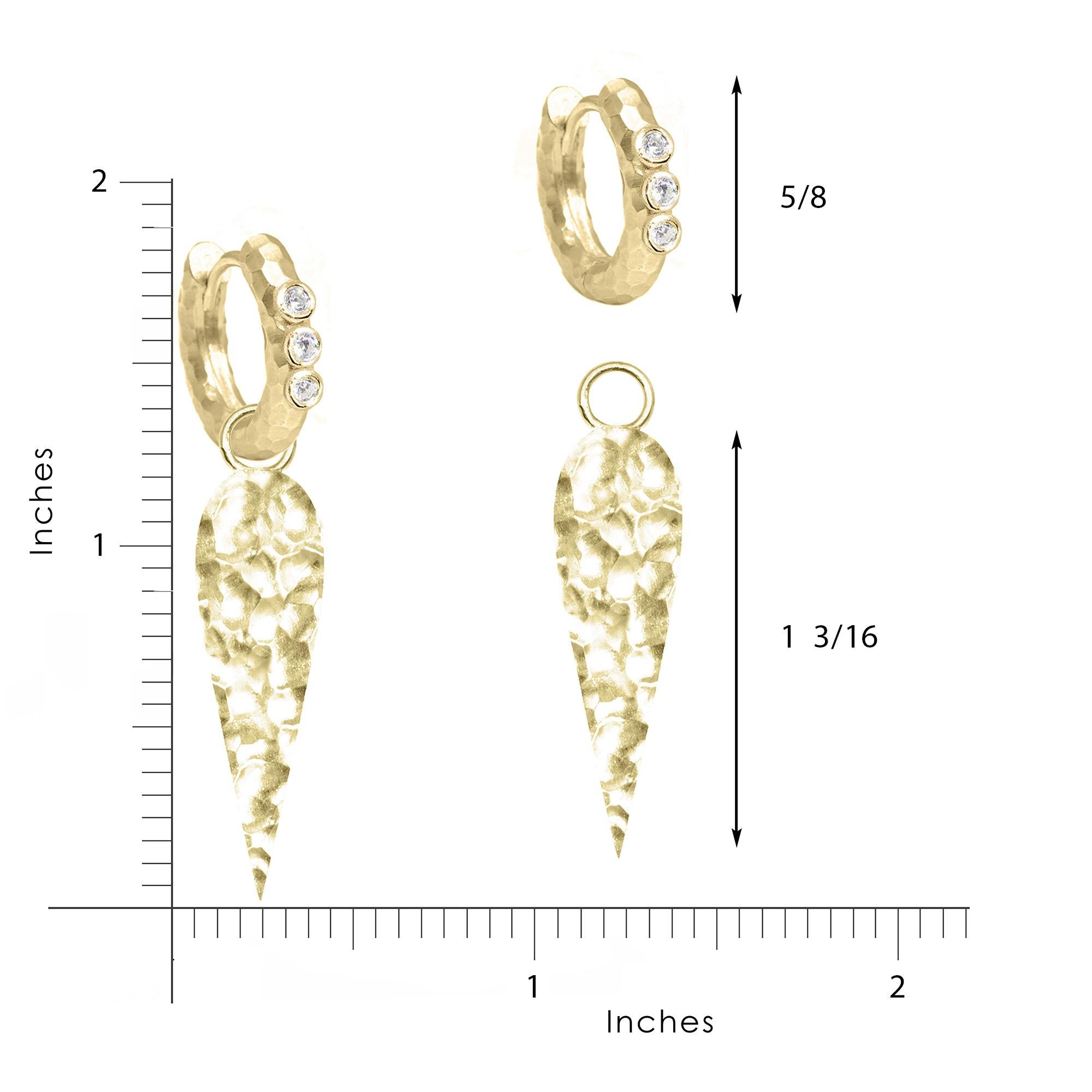 Women's or Men's Forged Angel Wings Gold 18k Earring Charms For Sale