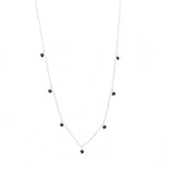 Collier en argent et spinelle noire forgée