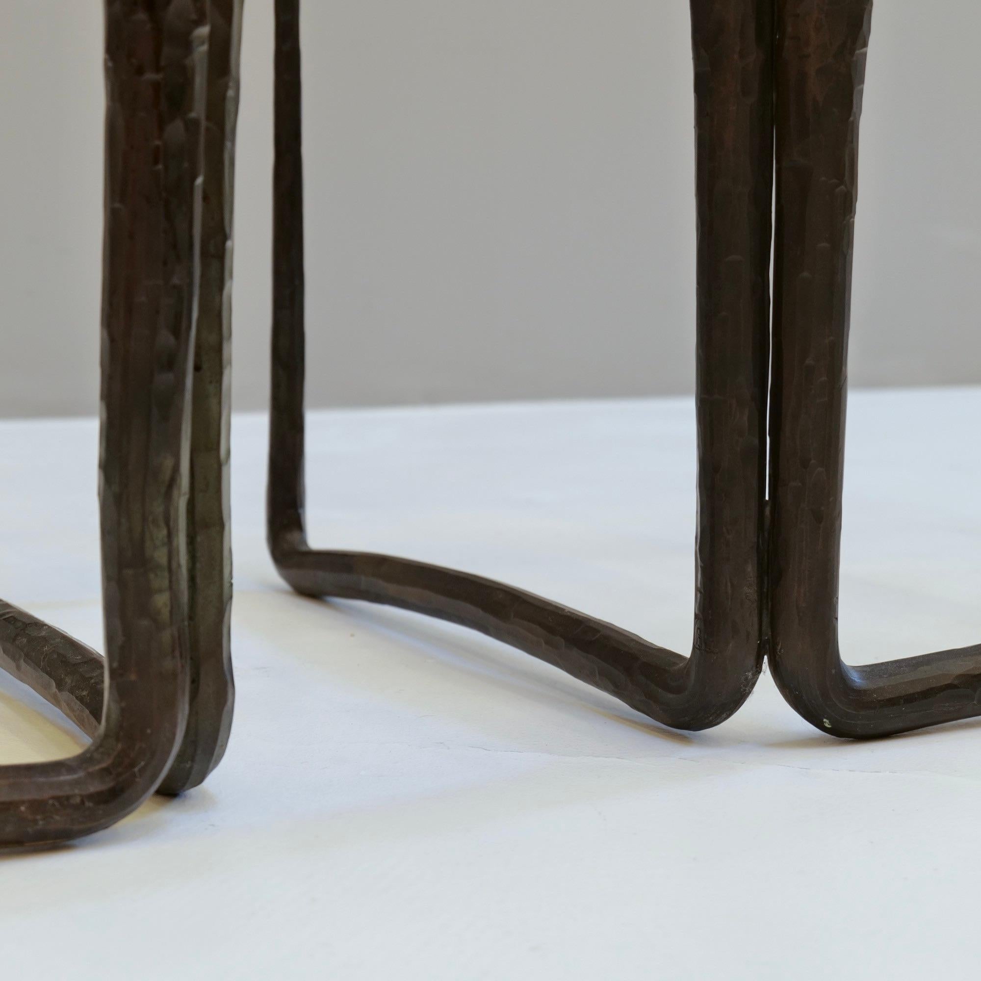 forged bronze and cast crystal glass tables by Lothar Klute 1986 For Sale 7