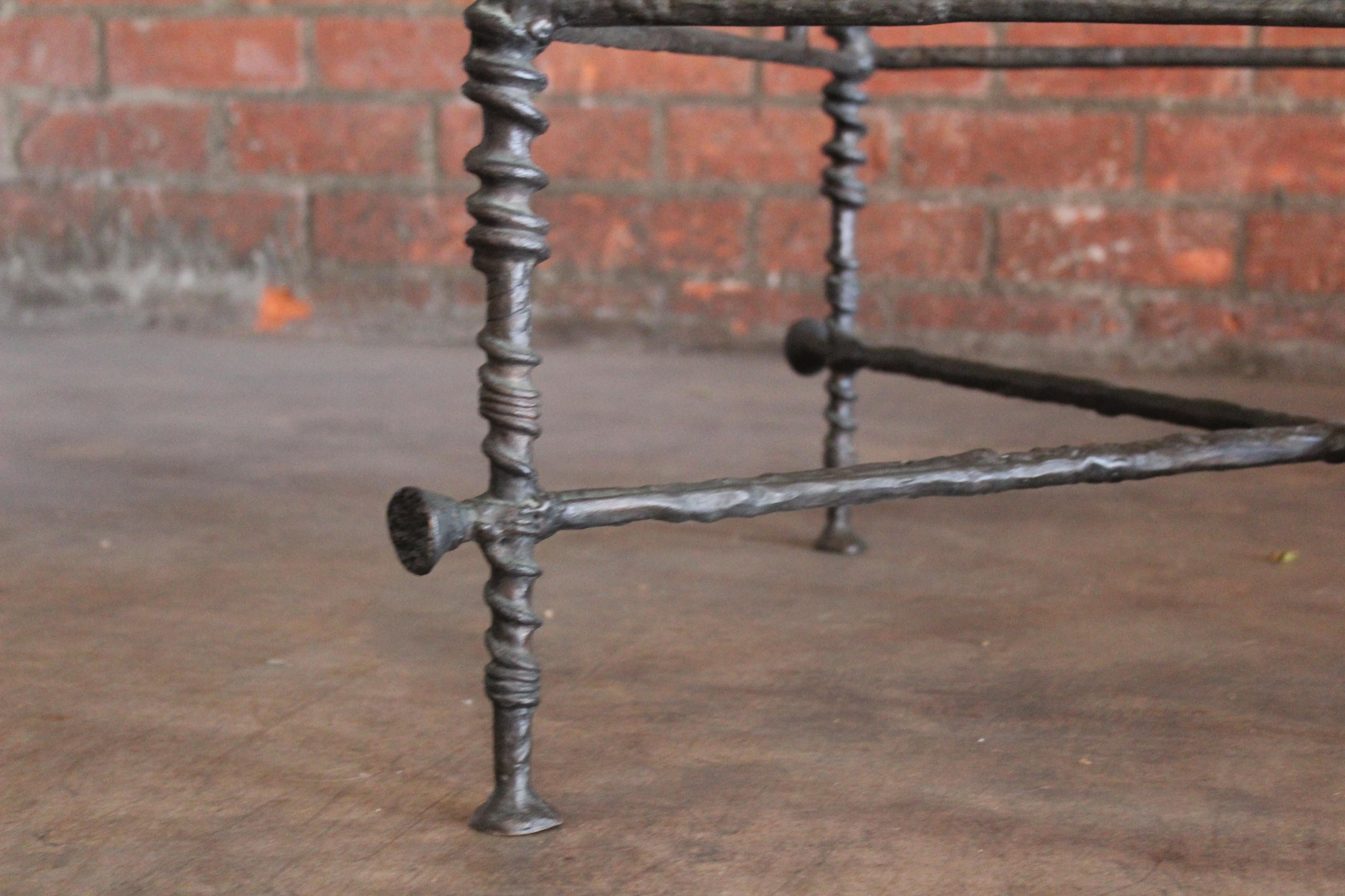 Late 20th Century Forged Bronze Coffee Table in the Style of Diego Giacometti, 1980s