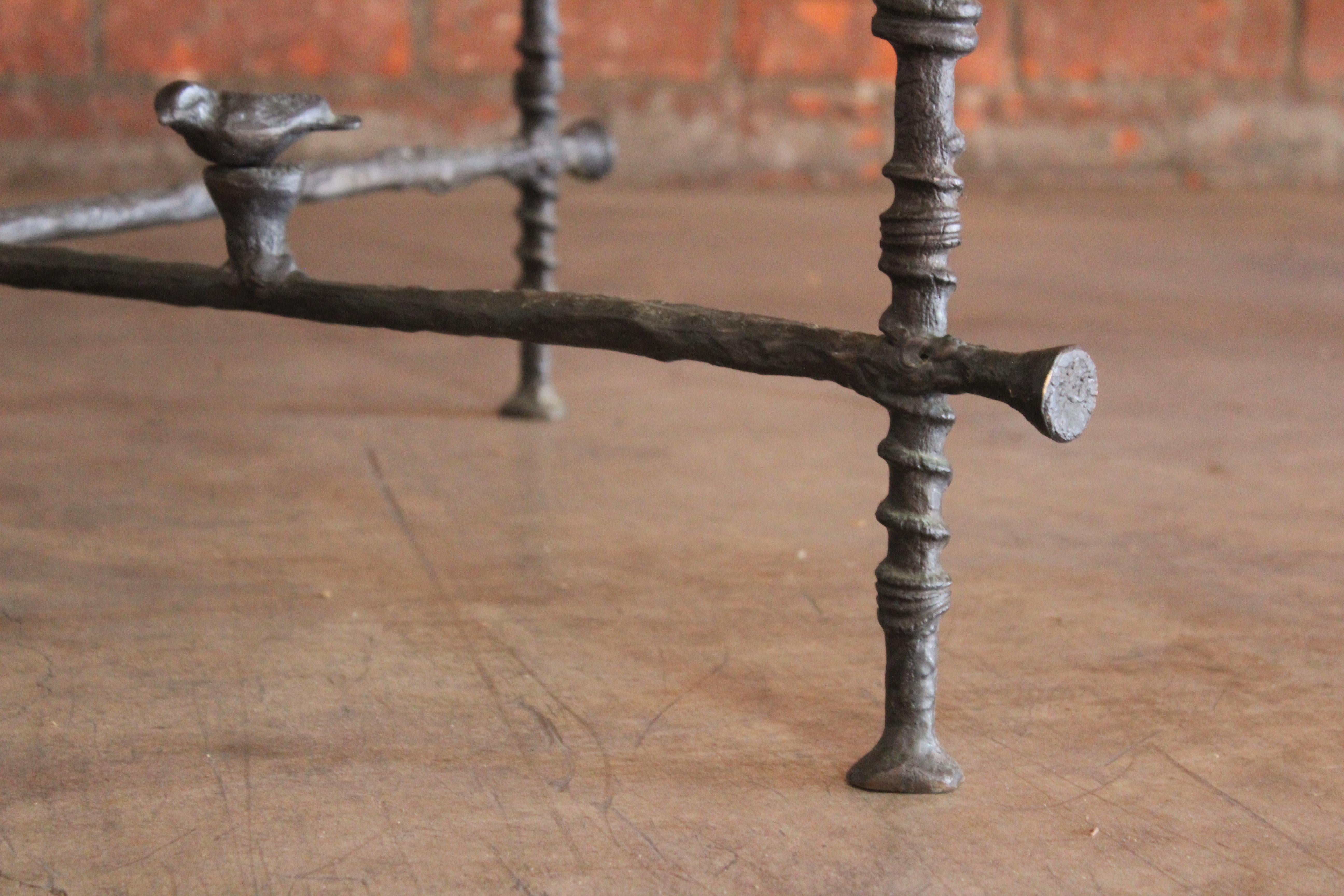 Forged Bronze Coffee Table in the Style of Diego Giacometti, 1980s 2