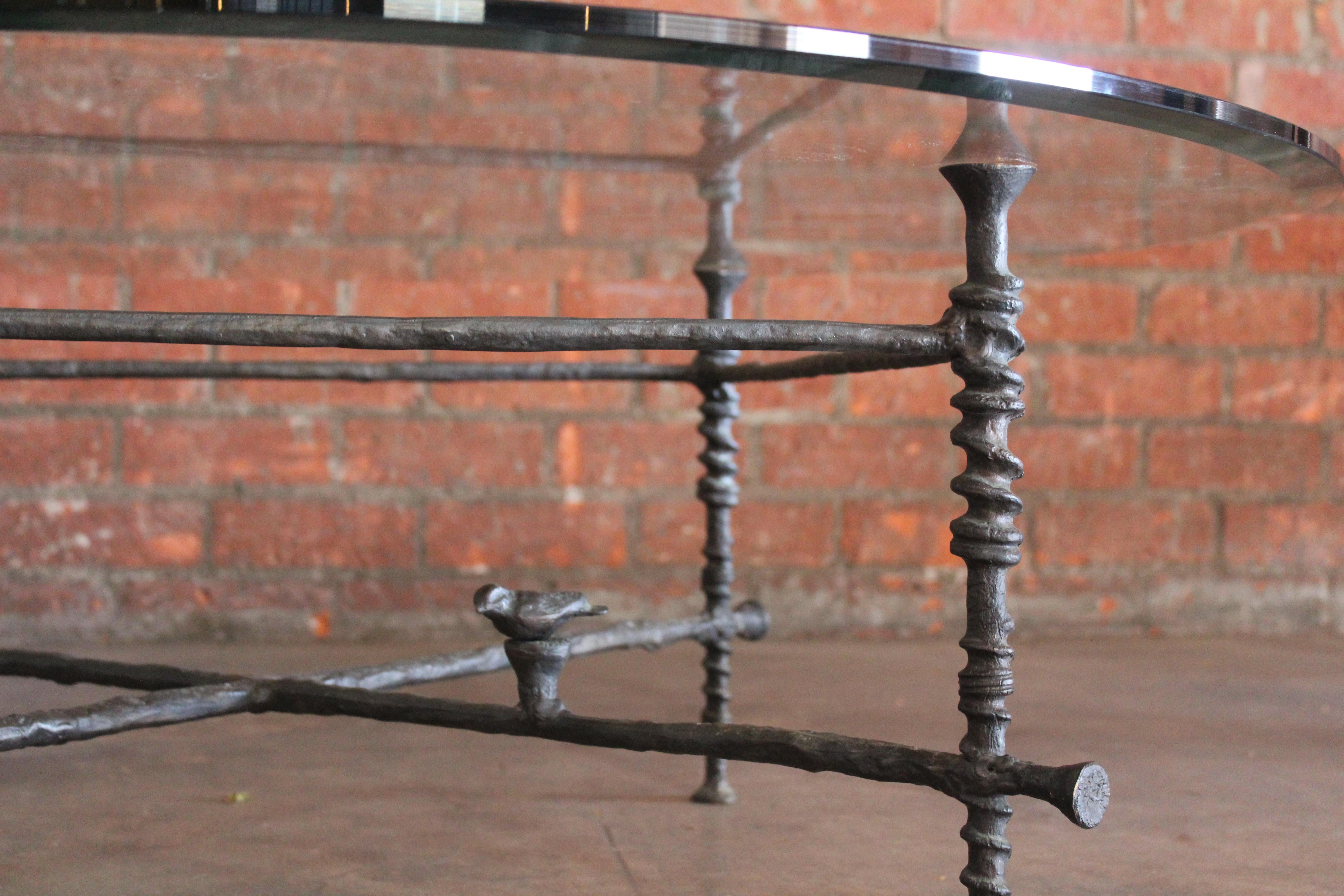 Forged Bronze Coffee Table in the Style of Diego Giacometti, 1980s 3