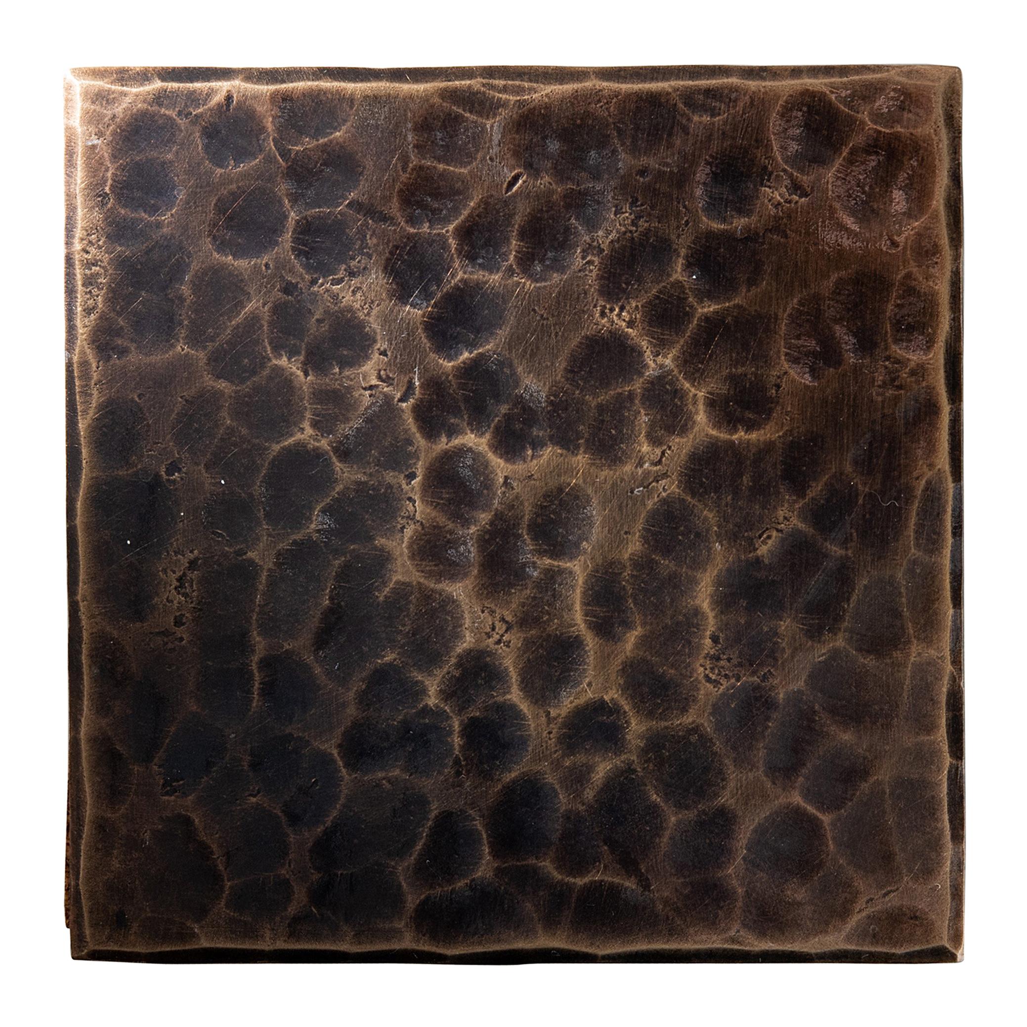 Plateau carré en bronze forgé avec surface décorative ajourée