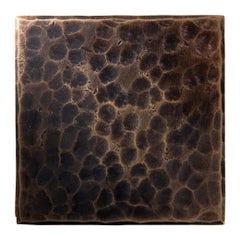 Posavasos cuadrado de bronce forjado con superficie decorativa cepillada