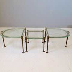 forged bronze tables with cast glass by Lothar Klute