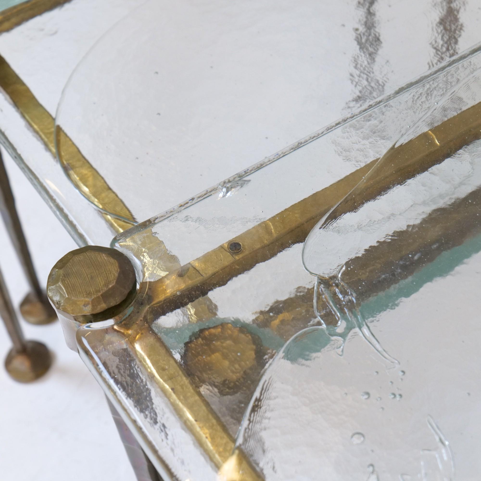 Tables en bronze forgé avec verre coulé de Lothar Klute Excellent état - En vente à Saarbrücken, DE