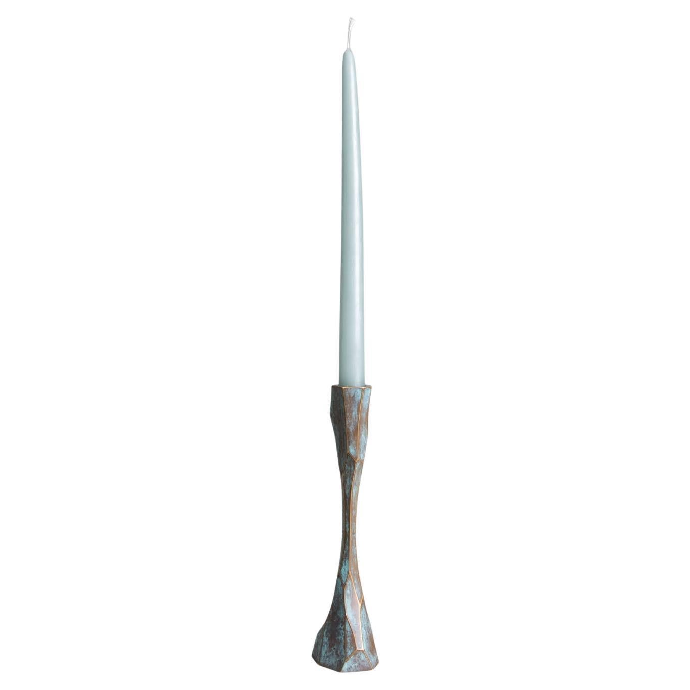 Forged Candle Holder Medium in Brass, Viya by Vikram Goyal