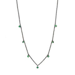 Forged Emerald Silver Necklace/NOXS
