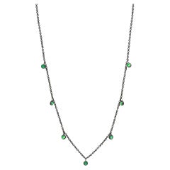 Forged Emerald Silver Necklace/NOXS