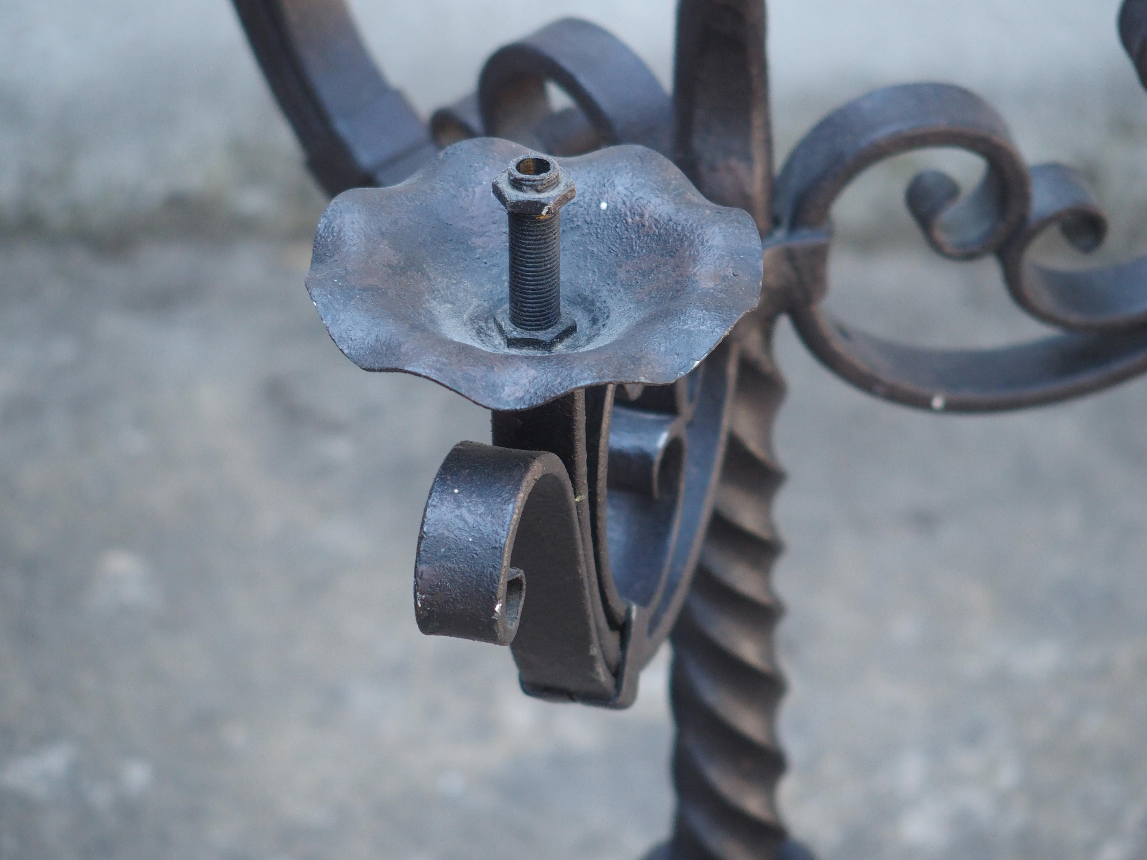 Forged Iron Antique Candleabra from France 7