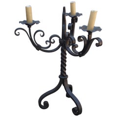Forged Iron Antique Candleabra from France
