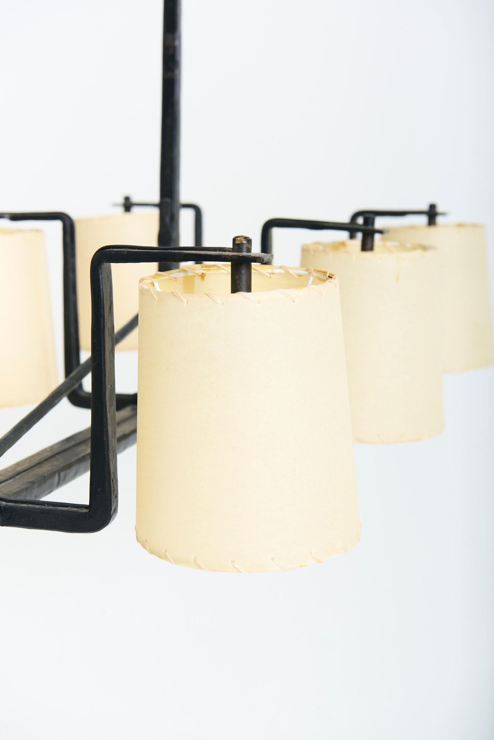 Forged Iron Ceiling Light For Sale 3