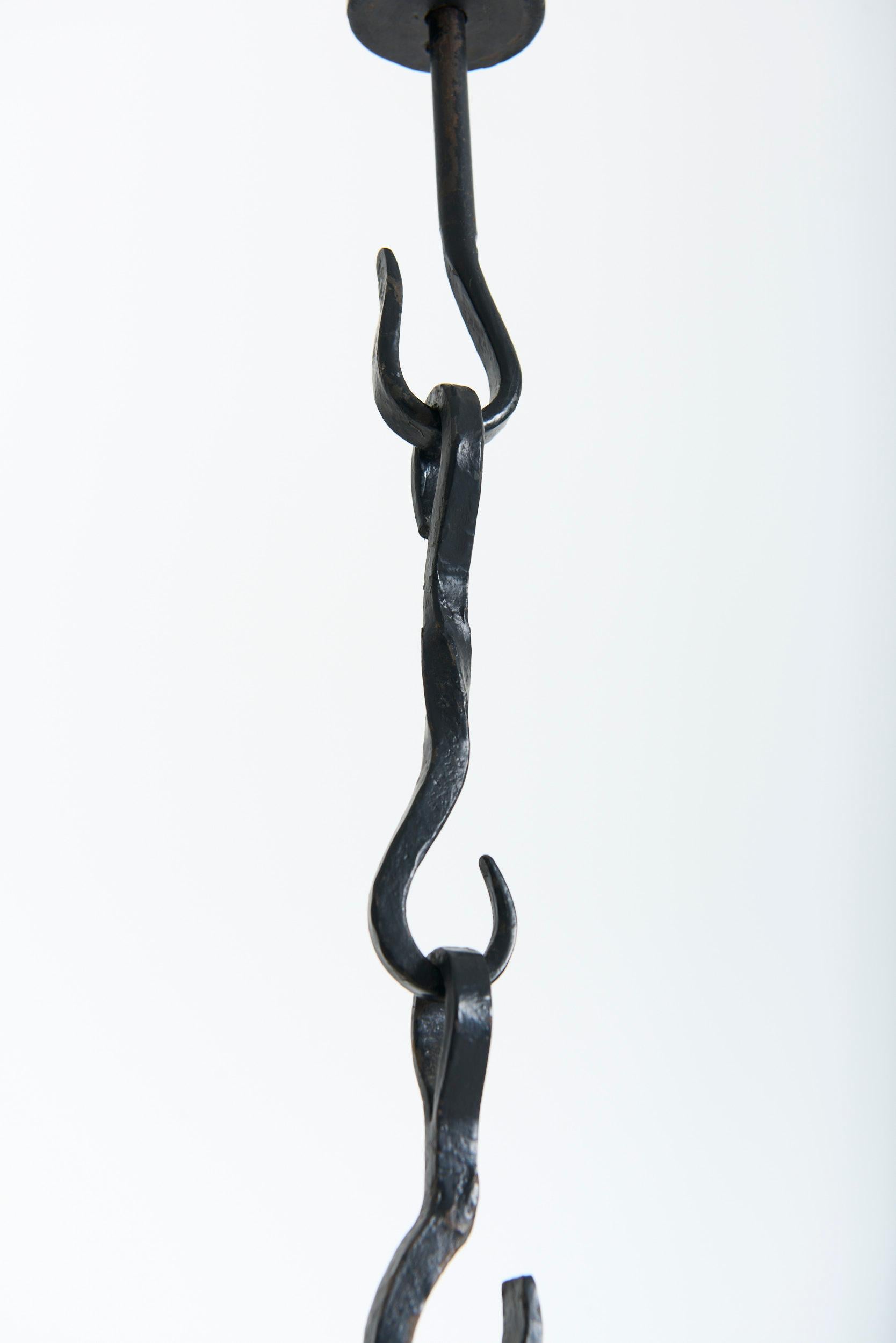 Forged Iron Ceiling Light For Sale 4