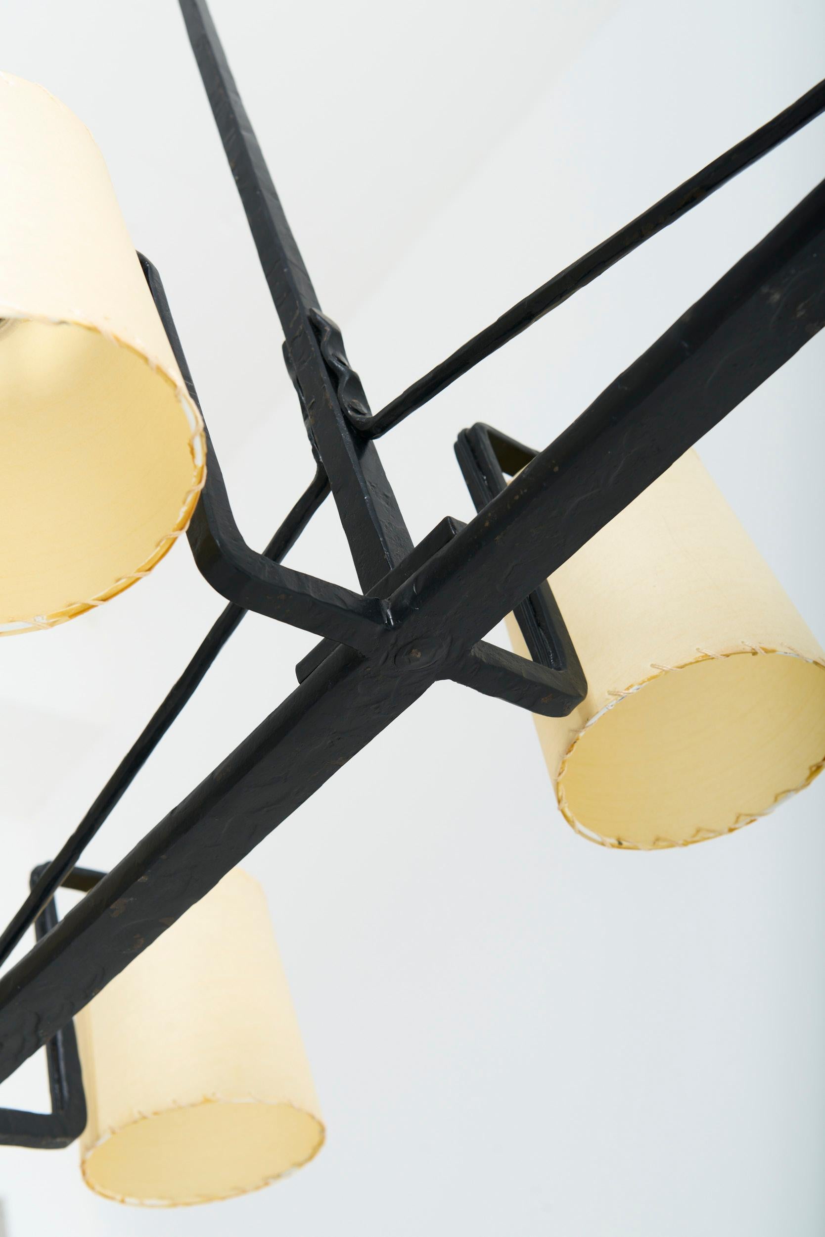 Forged Iron Ceiling Light For Sale 7