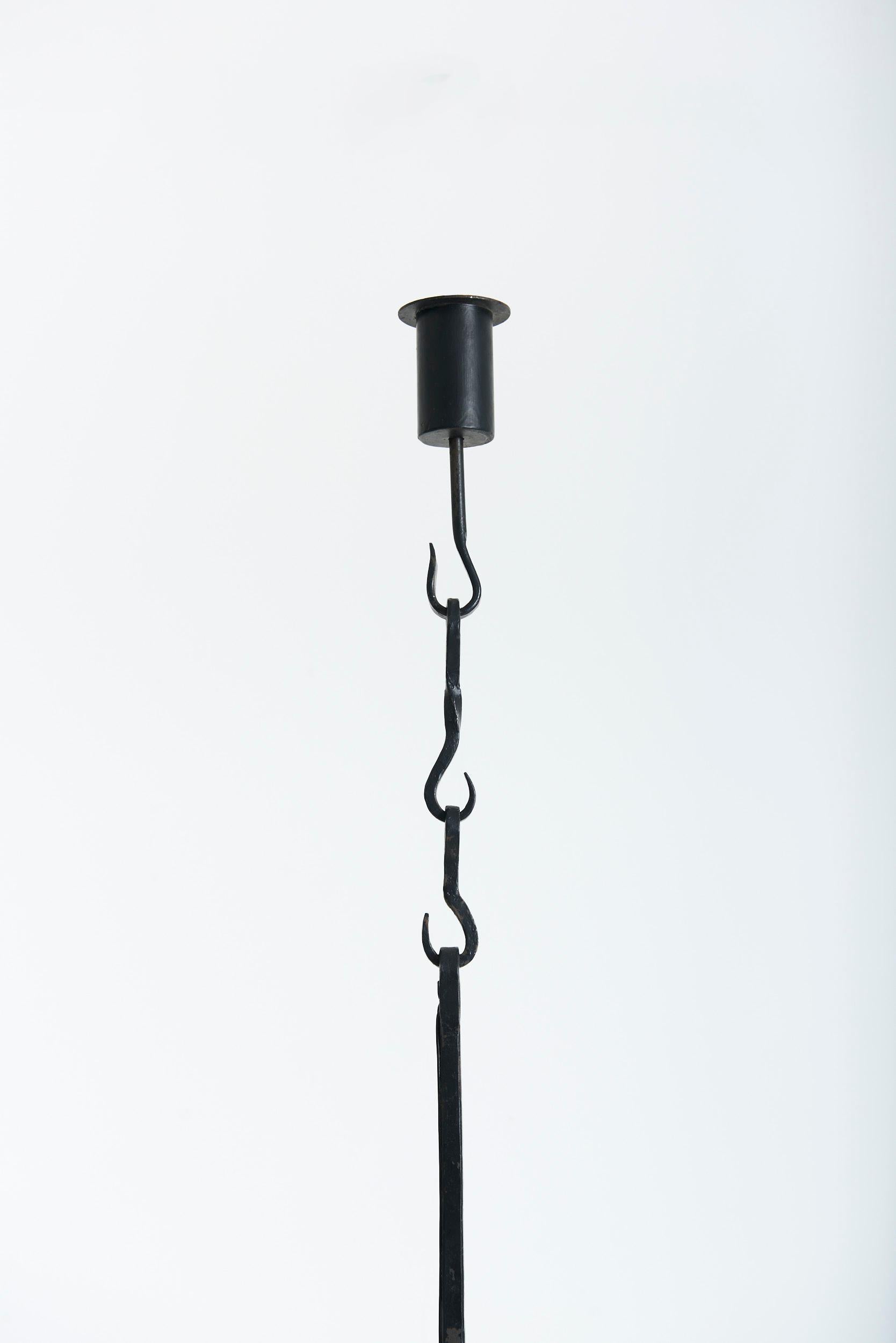 Forged Iron Ceiling Light For Sale 8