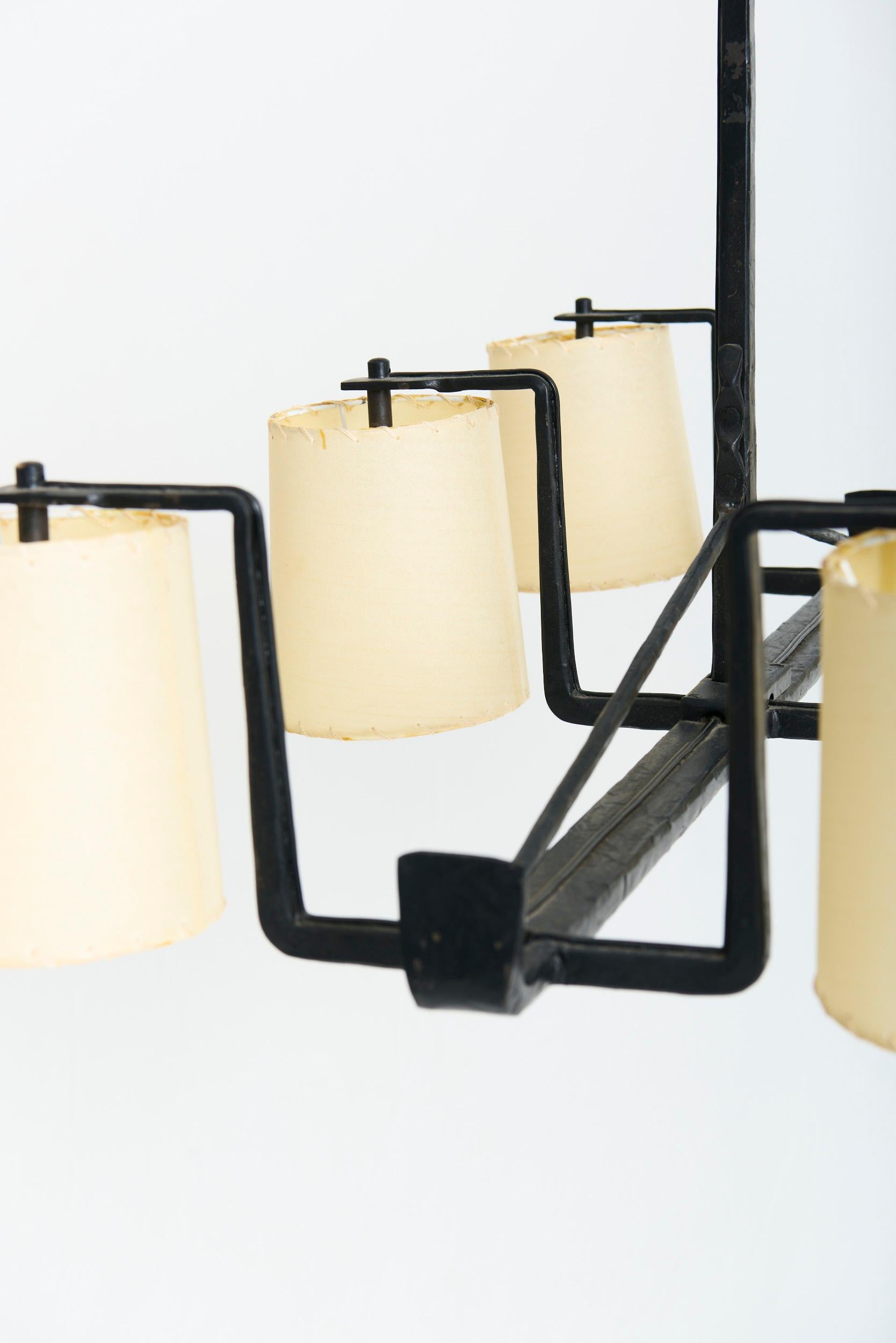 Forged Iron Ceiling Light For Sale 2