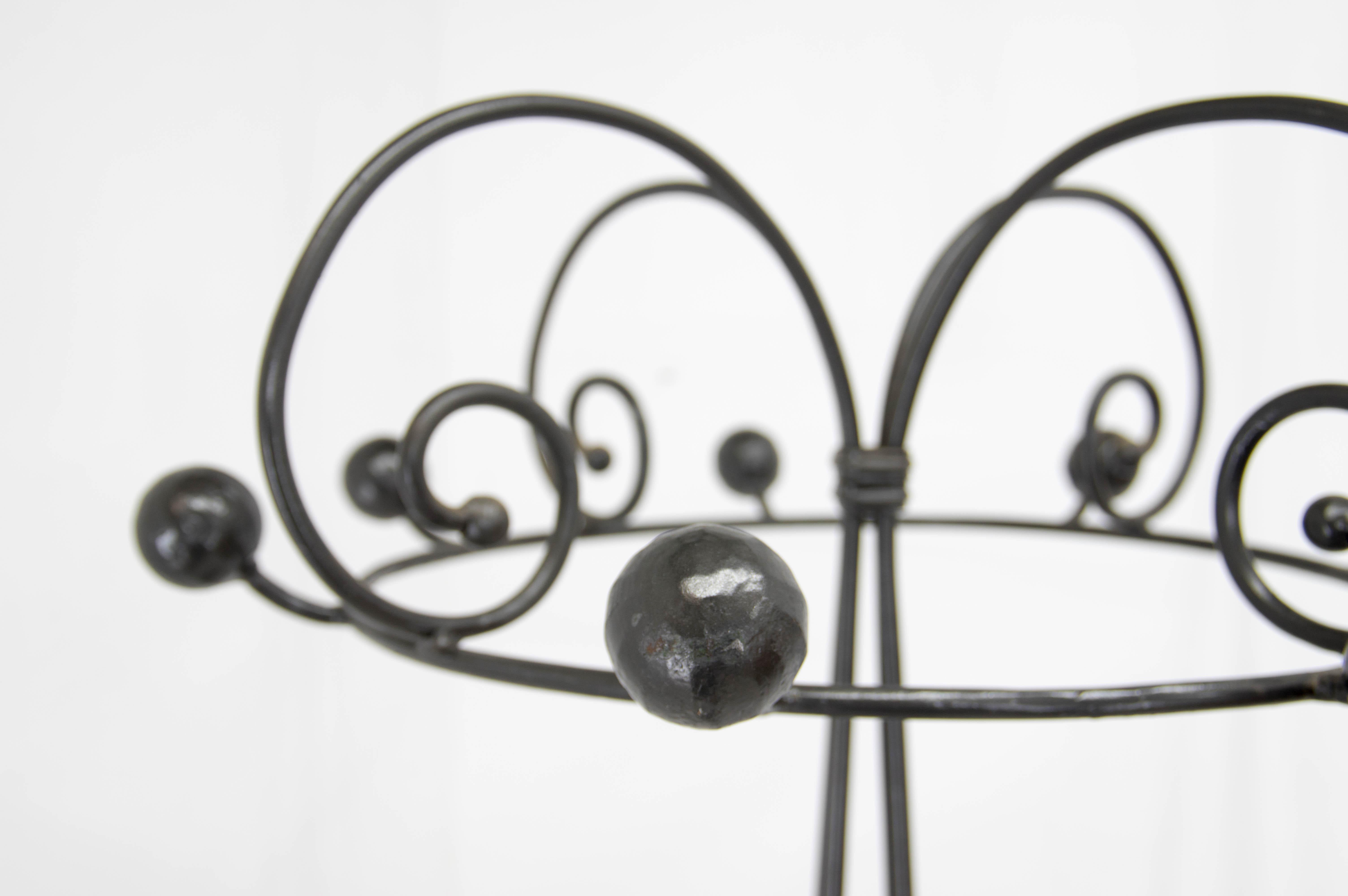 Late 20th Century Forged Iron Coat Stand, Italy, 1980s For Sale
