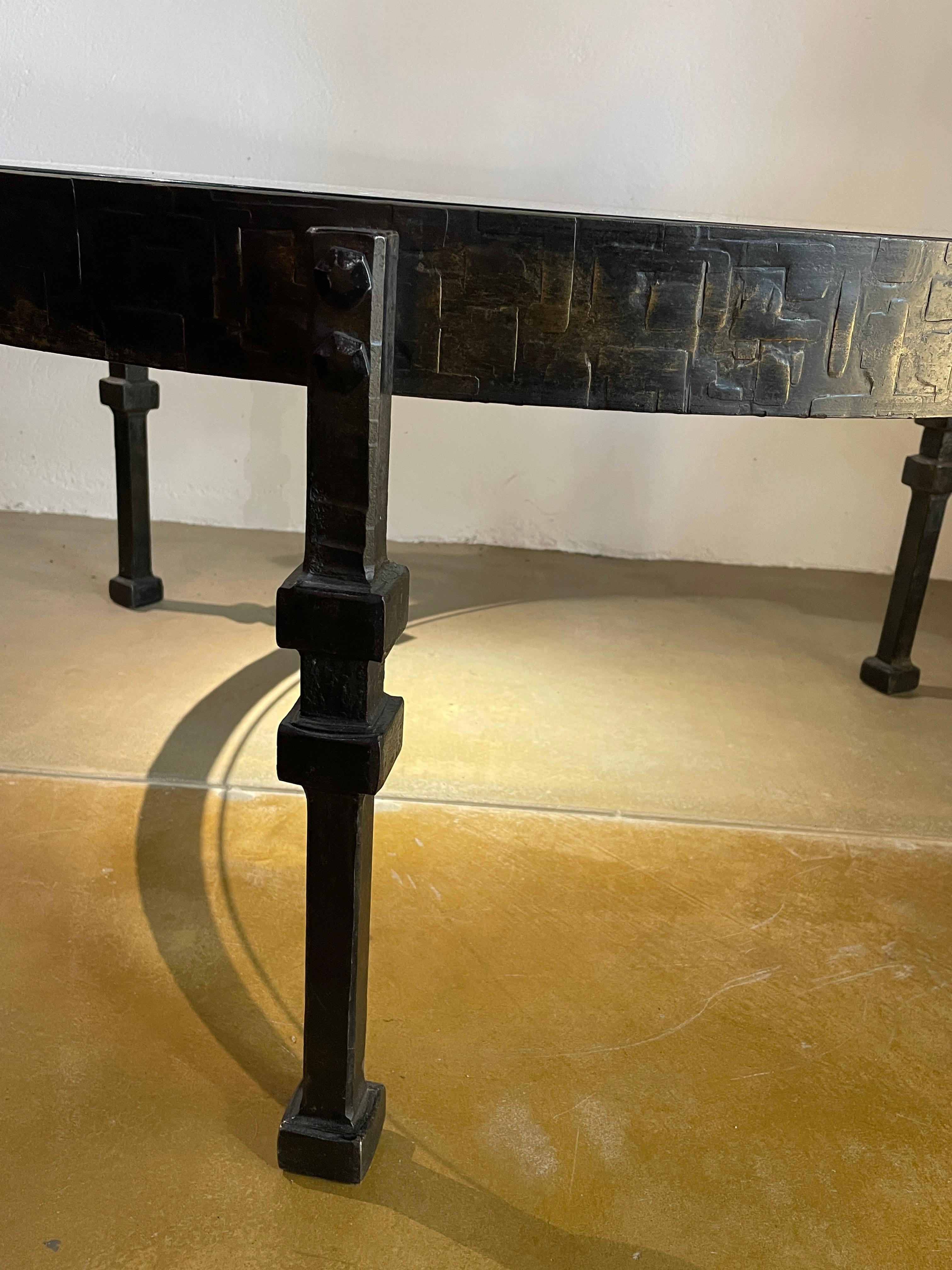 Fait main Table basse en fer forgé, France, 1970. en vente