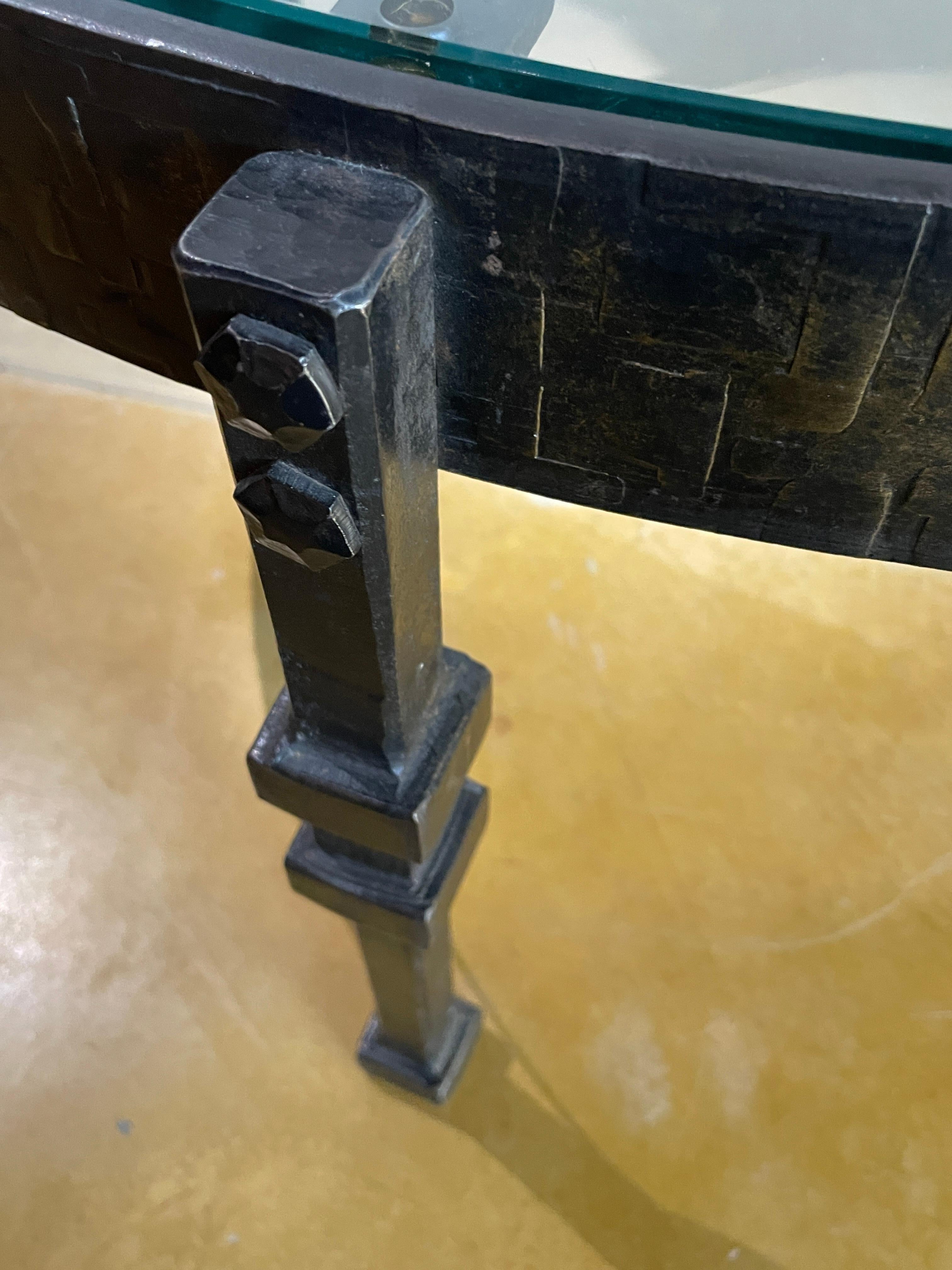 Table basse en fer forgé, France, 1970. Bon état - En vente à L’ISLE-SUR-LA-SORGUE, FR