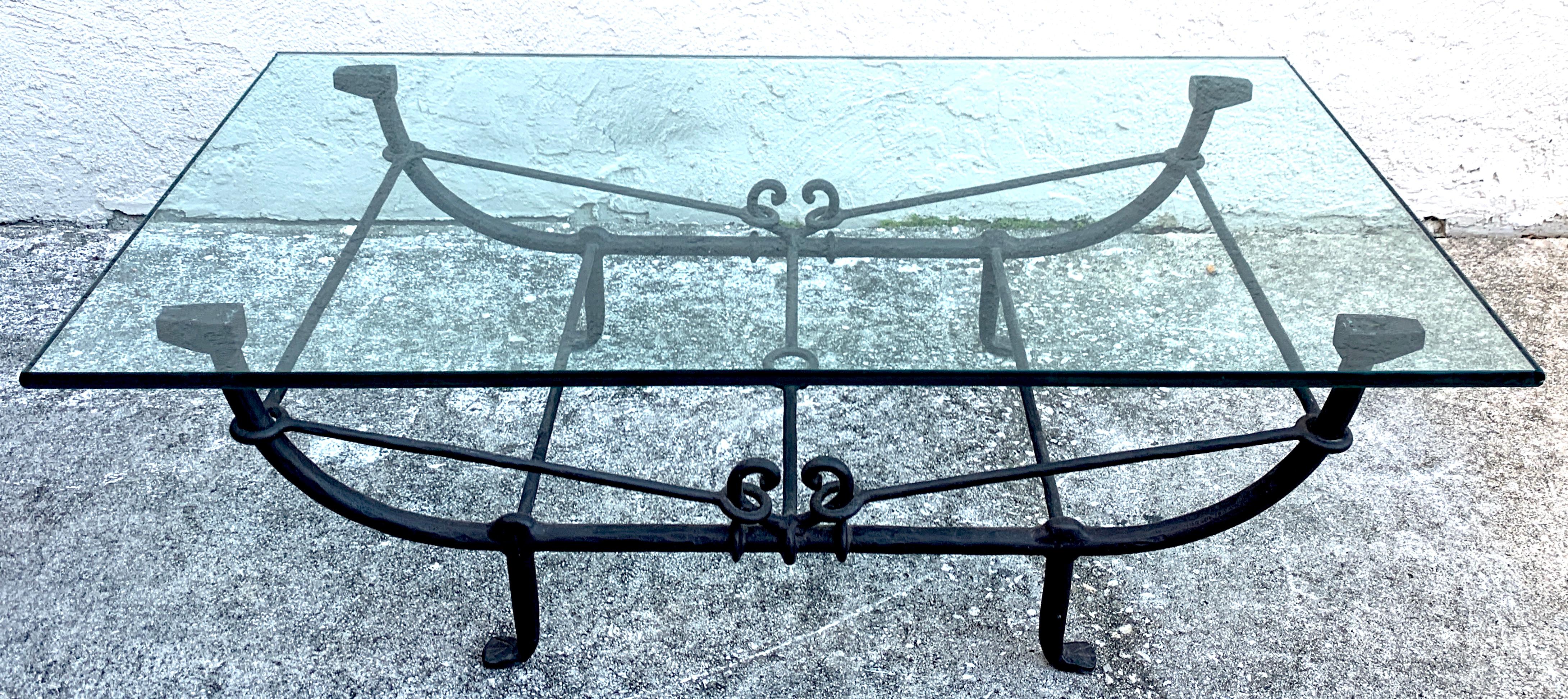 European Forged Iron Coffee Table in the Style of Giacometti