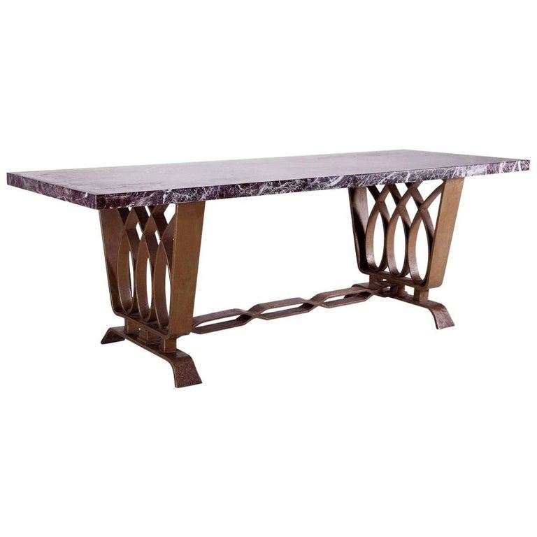 Italian Forged Iron Dining Room Table by Pierluigi Colli for Colli Production, Italy For Sale