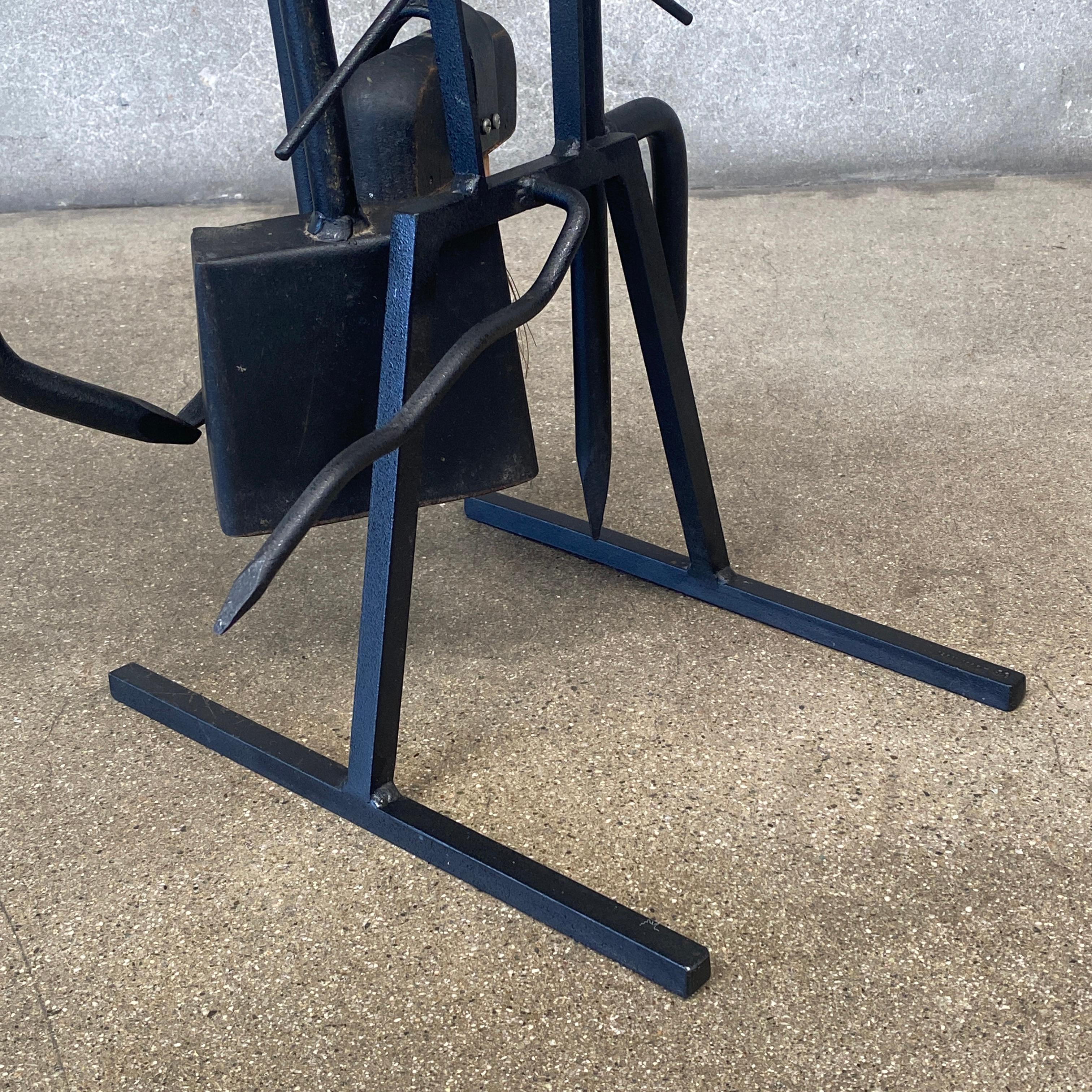 Forged Iron Fireplace Tools Set Signed 1989 For Sale 2