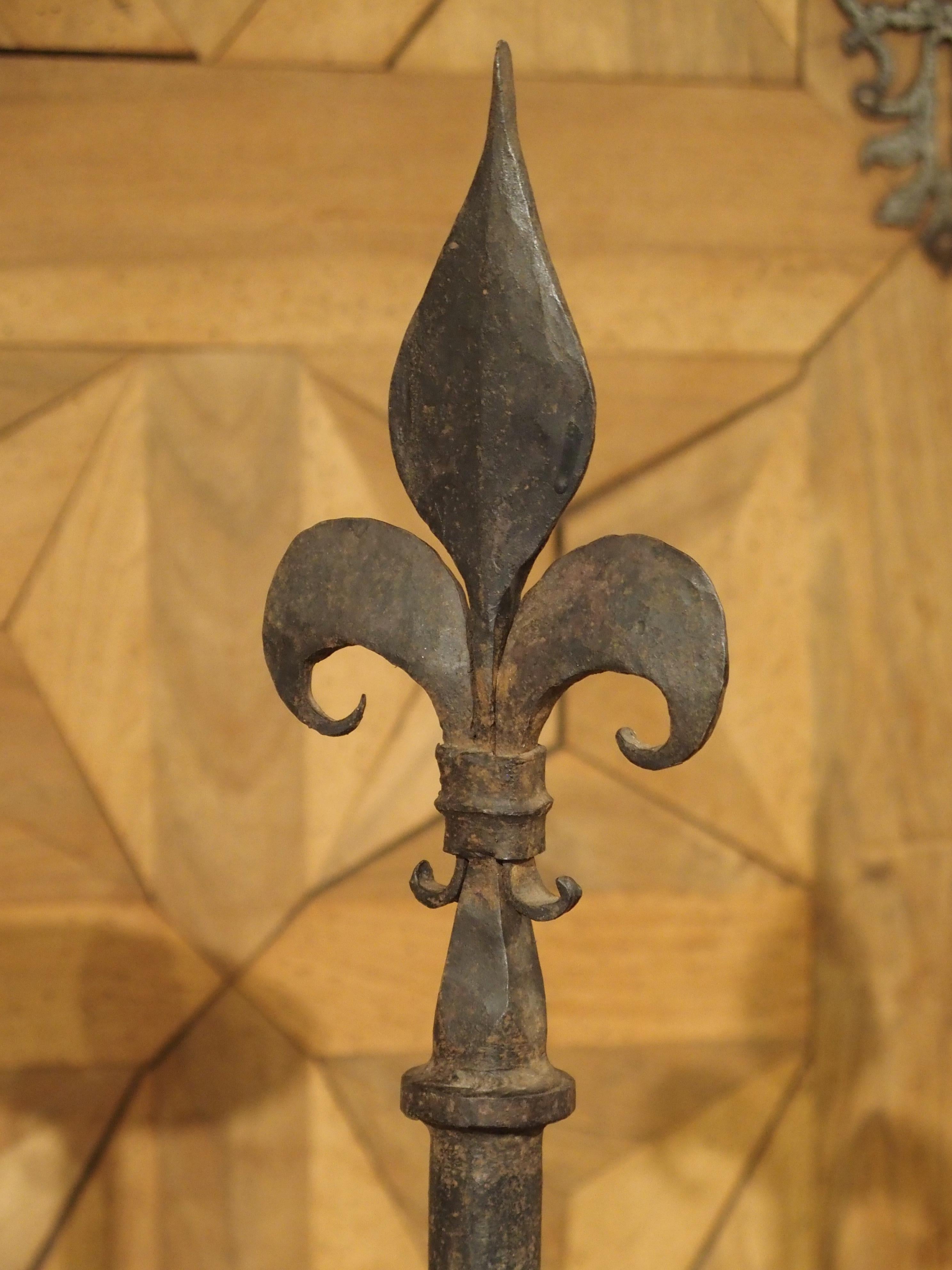 Forged Iron Fleur-de-Lys Torchere from France 3