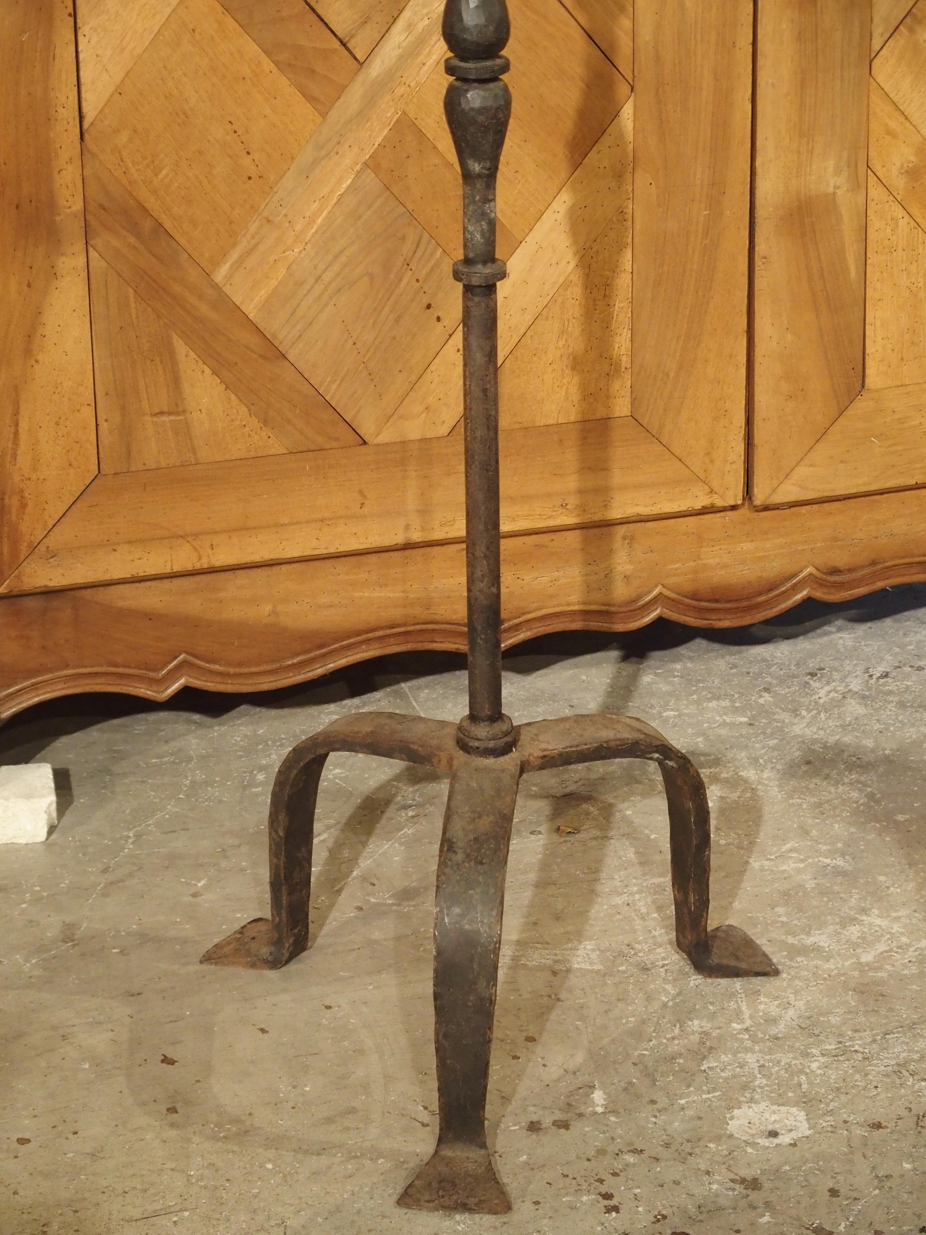 Medieval Forged Iron Fleur-de-Lys Torchere from France