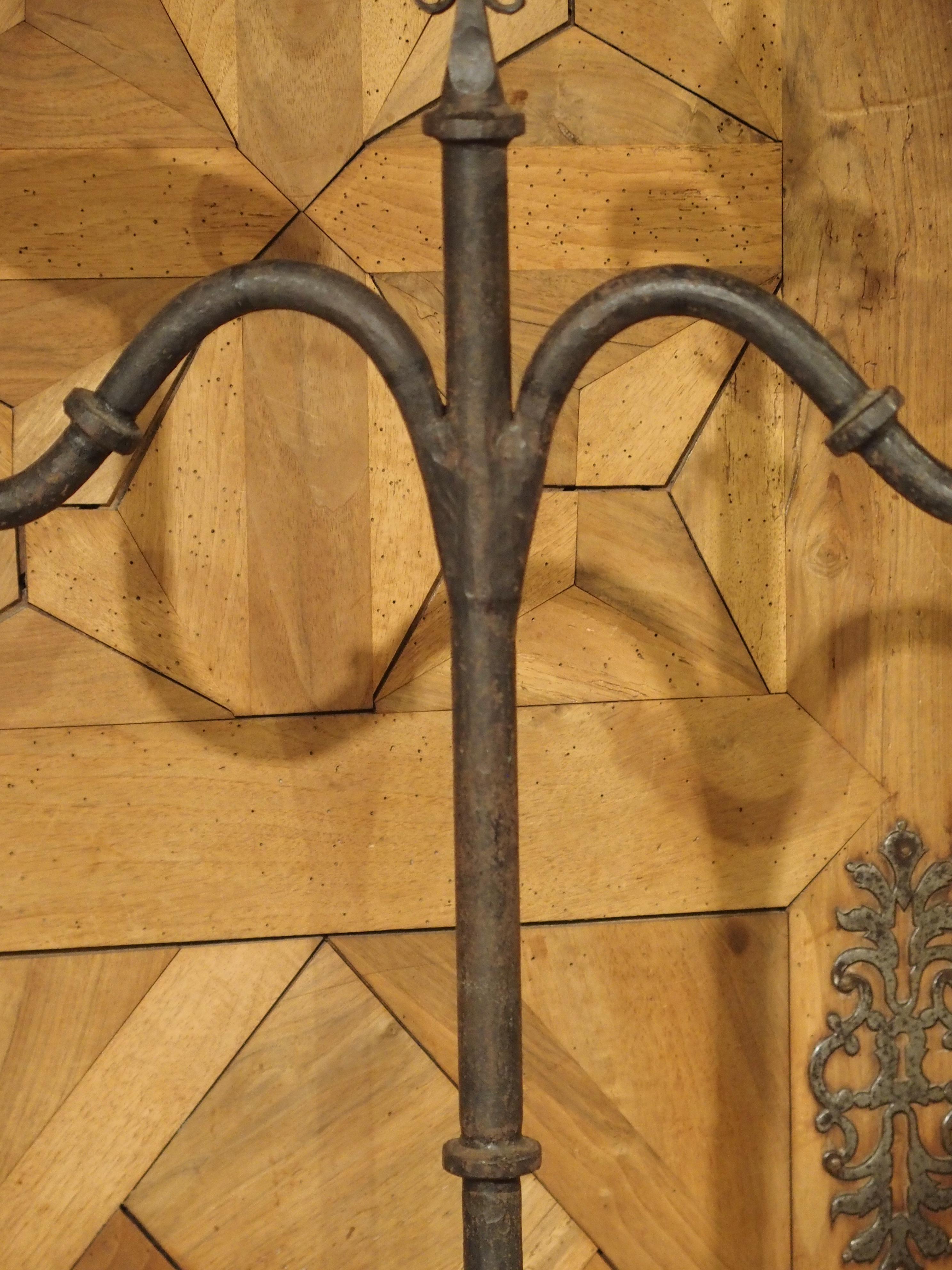 Forged Iron Fleur-de-Lys Torchere from France In Good Condition In Dallas, TX