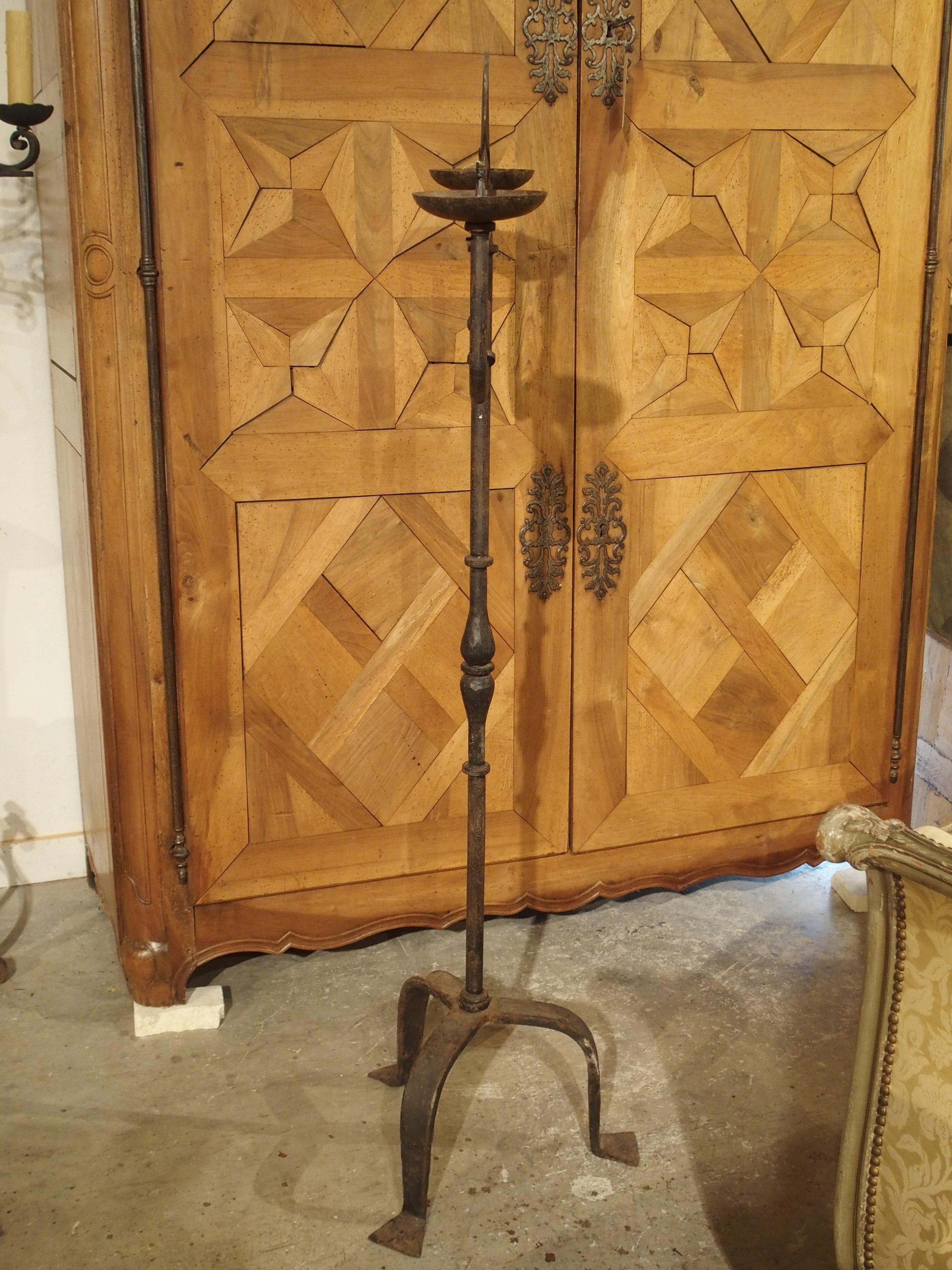 Forged Iron Fleur-de-Lys Torchere from France 1