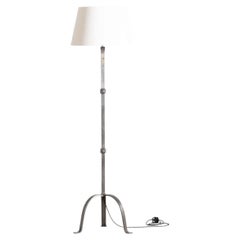 Forged Iron Floor Lamp Attr. JP Ryckeart, French c. 1950s