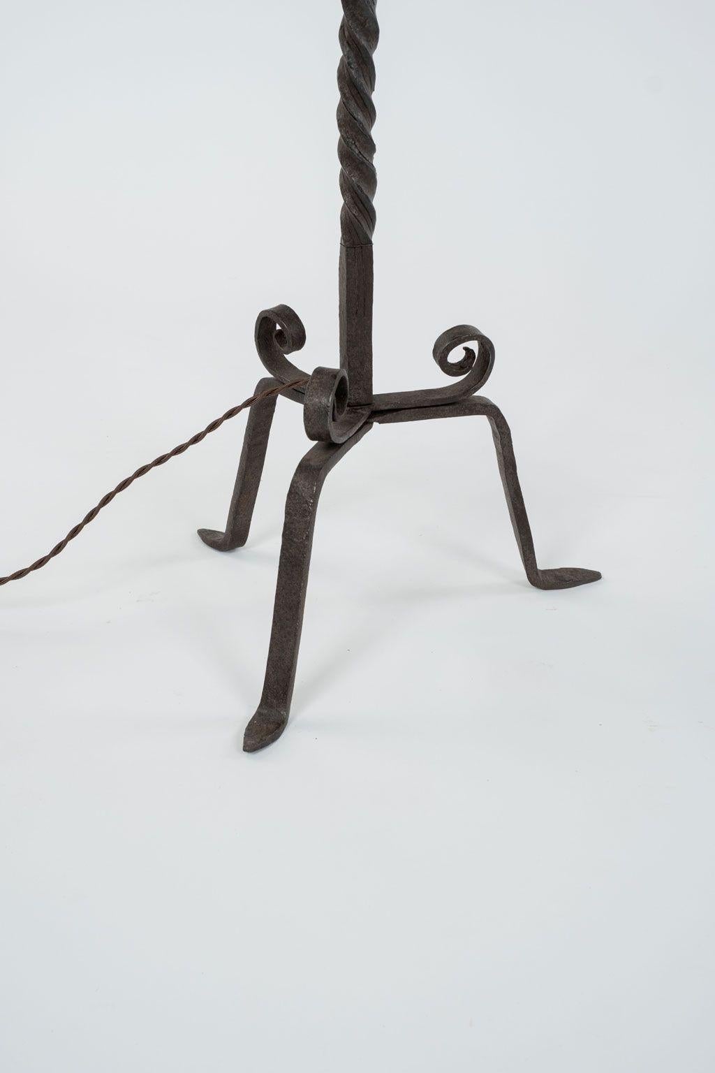 French Forged Iron Floor Lamp For Sale