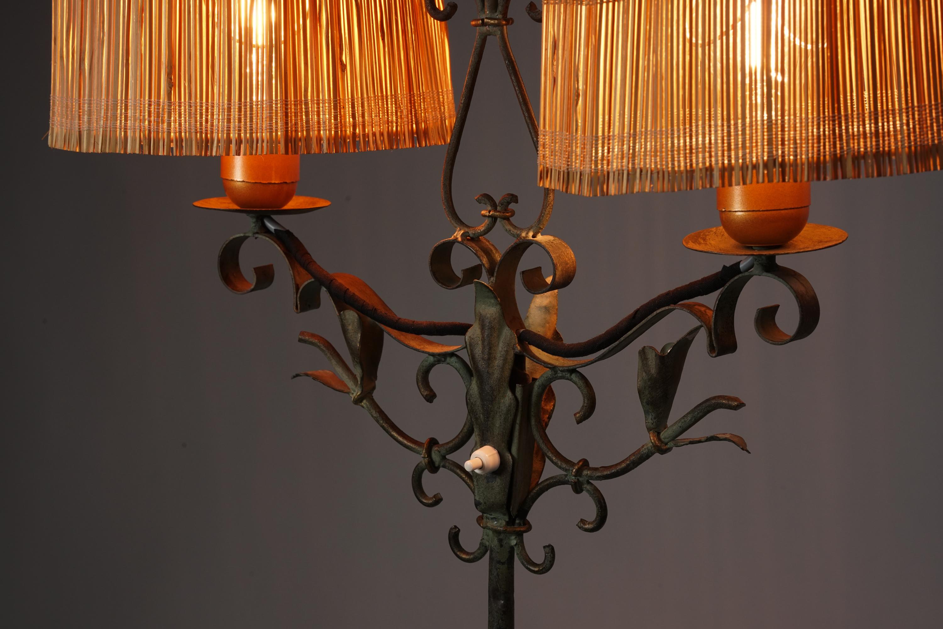 Scandinavian Modern Forged Iron Floor Lamp, Taidetakomo Hakkarainen, Early 20th Century  For Sale