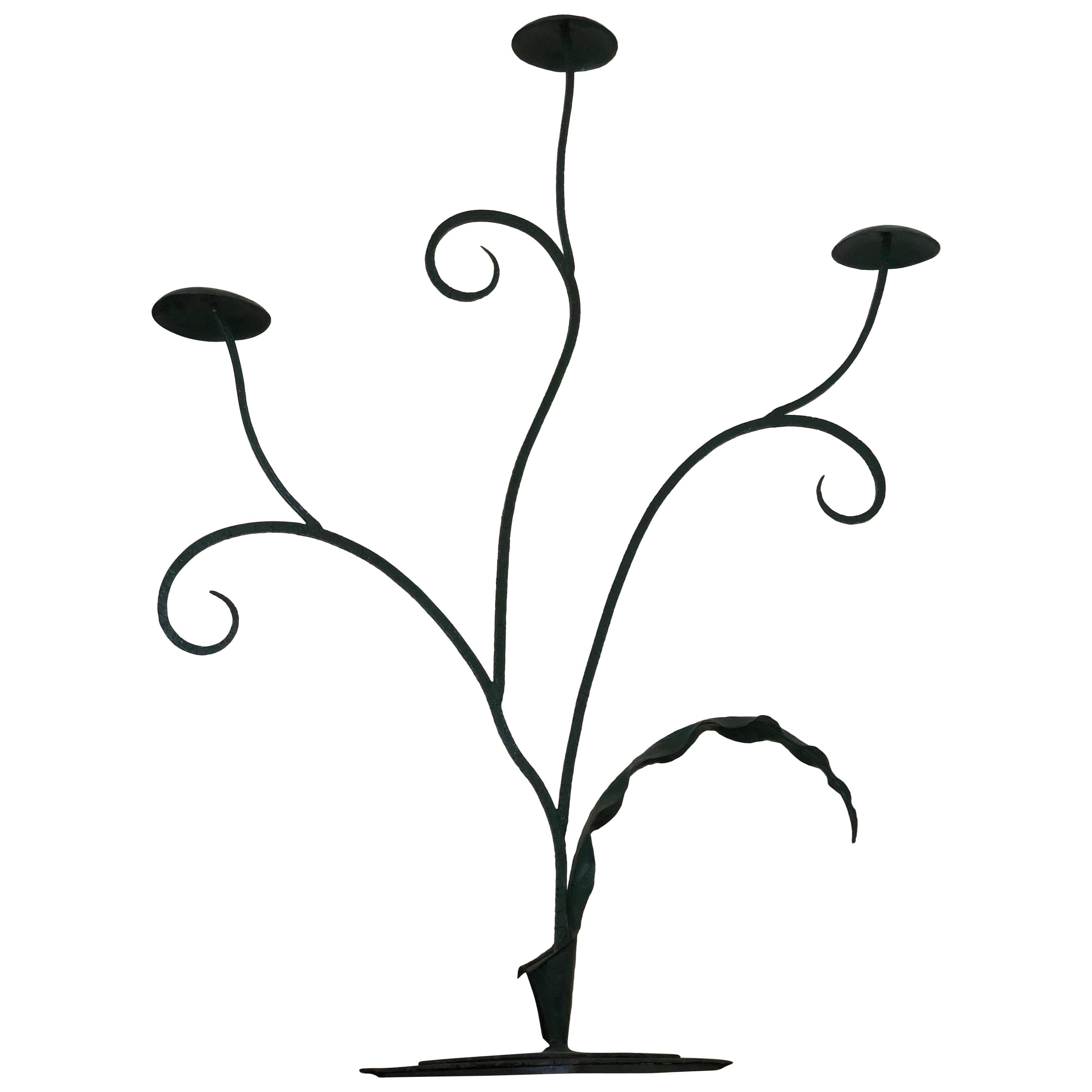 Forged Iron French Dept Store 1900s Hat Display with Palm Leaf For Sale