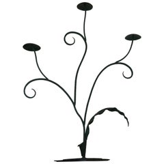 Forged Iron French Dept Store 1900s Hat Display with Palm Leaf