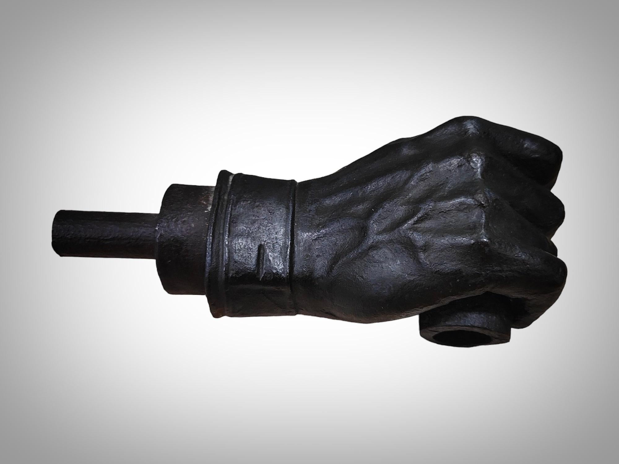 Mid-20th Century Forged Iron Hand Sculpture - Elegant Artisan-Crafted Piece at the Forge by a Mas For Sale