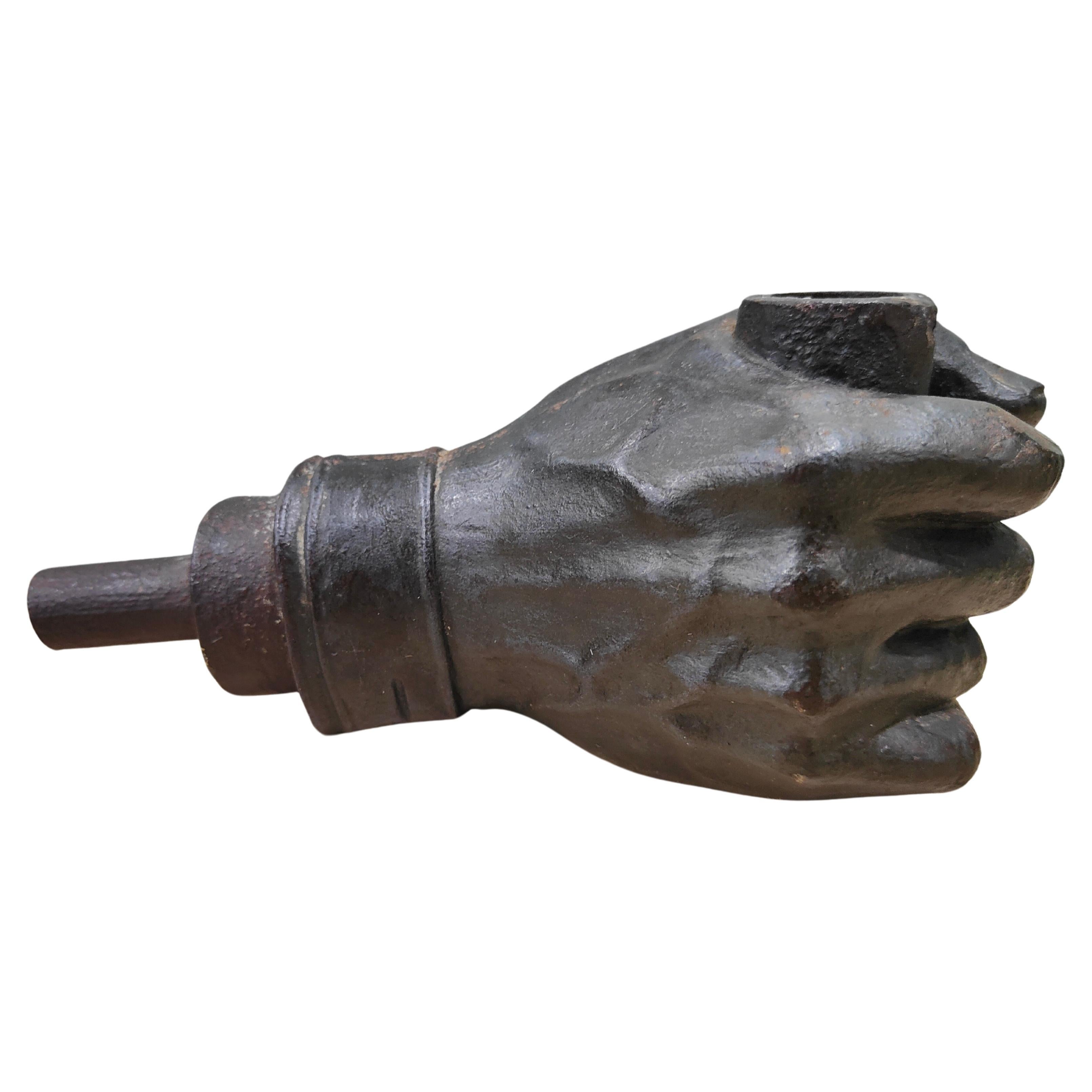 Forged Iron Hand Sculpture - Elegant Artisan-Crafted Piece at the Forge by a Mas For Sale